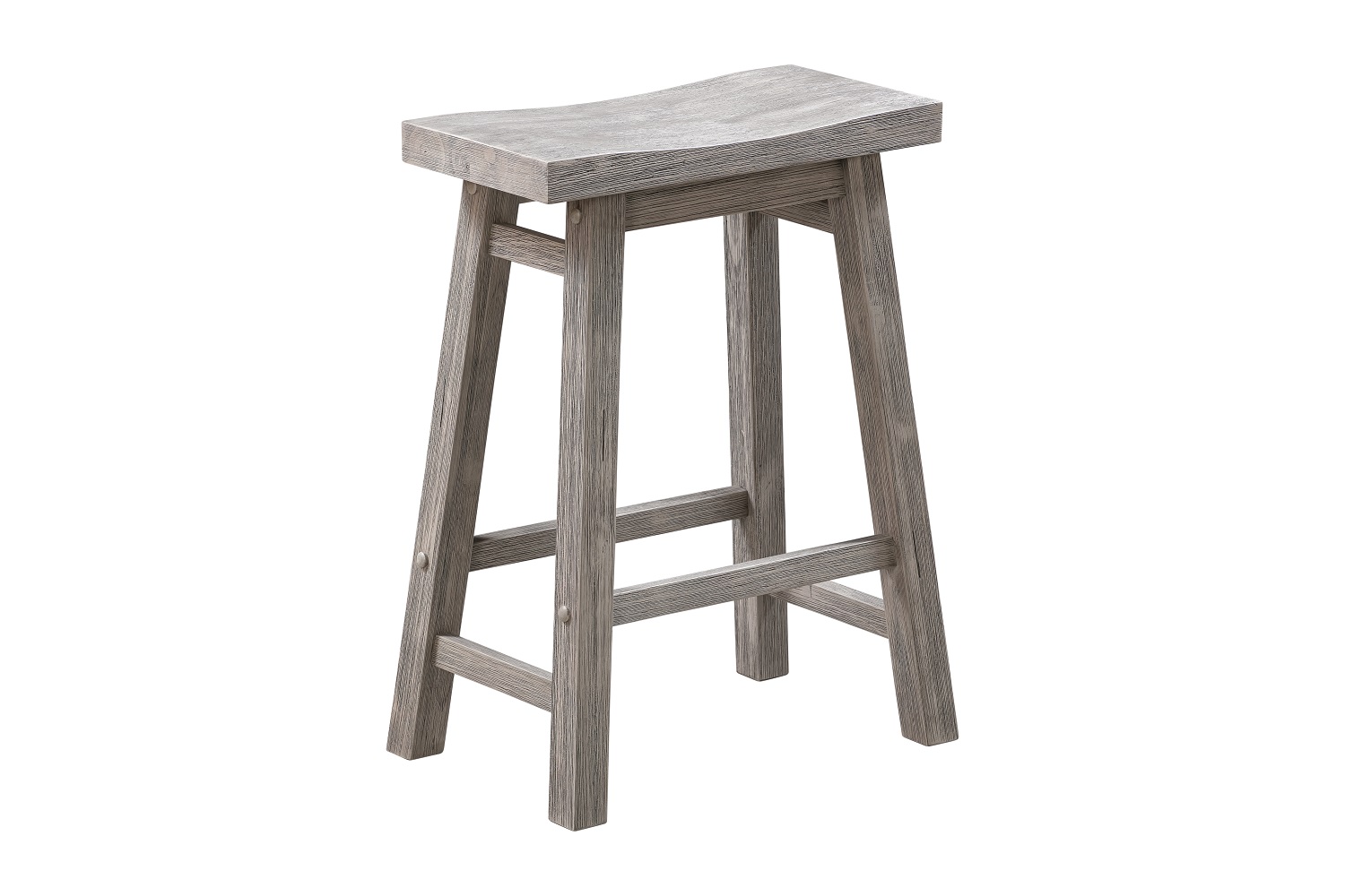 Boraam Sonoma Storm Gray Wire Brush Backless Saddle Counter Stool