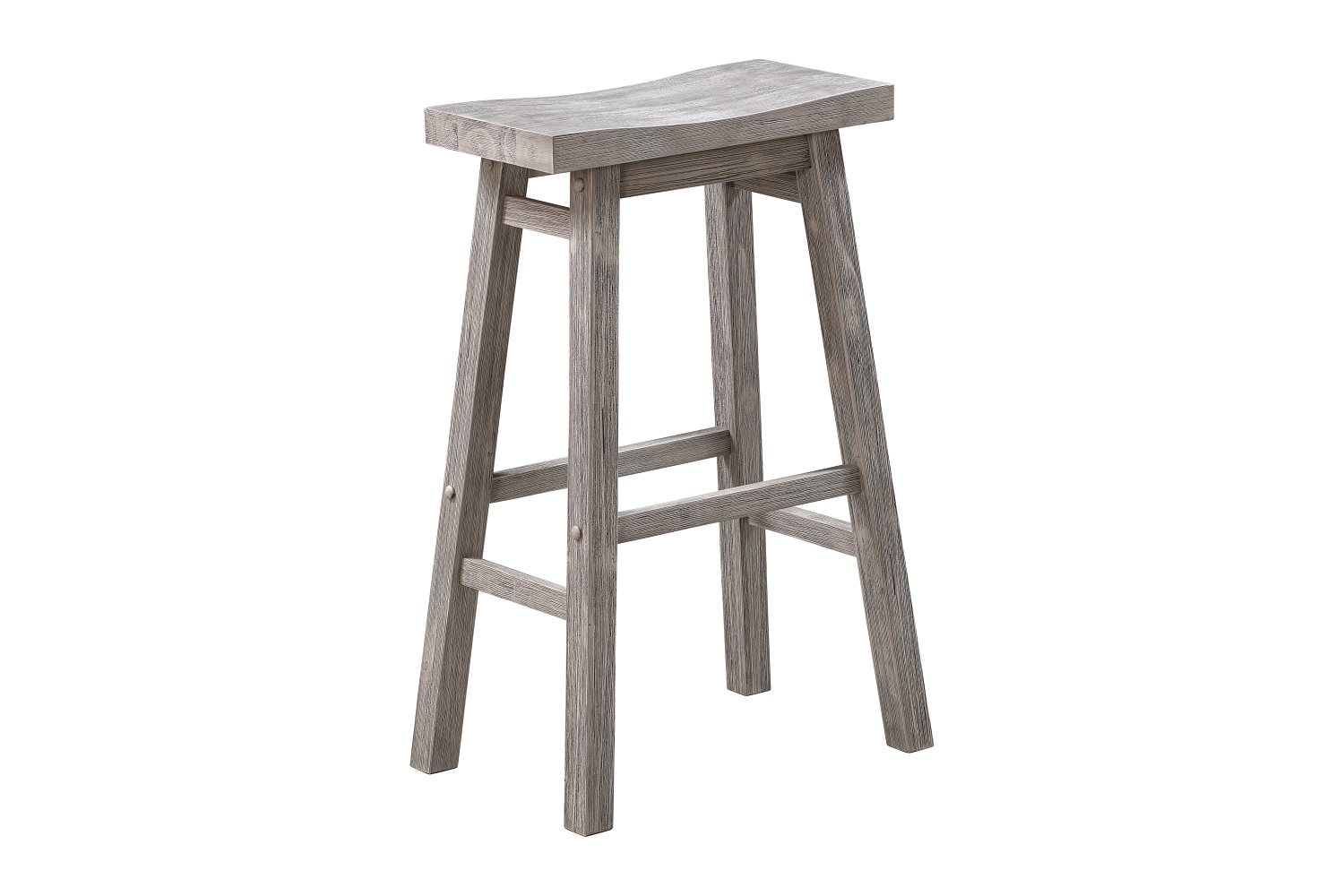 Boraam Sonoma Storm Gray Wire Brush 29 Inch Backless Saddle Bar Stool