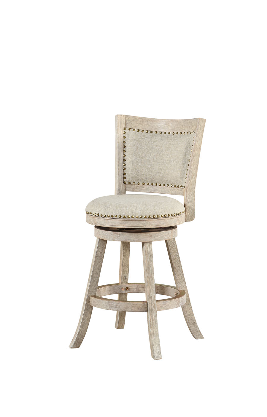 Boraam Melrose Ivory Wire Brush 24 Inch Swivel Counter Stool