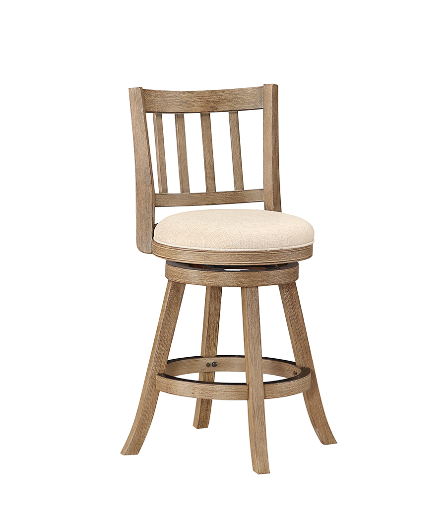 Boraam Sheldon Driftwood Ivory 25.5 Inch Swivel Counter Stool