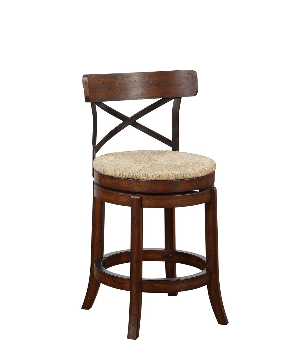 Boraam Myrtle Mahogany 24 Inch Swivel Counter Stool