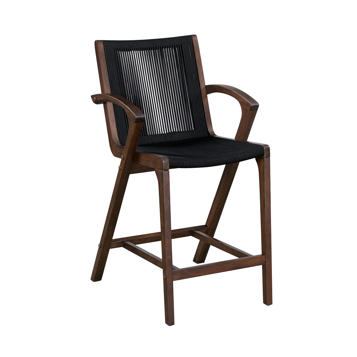 Boraam Luca Cappuccino Black Rope Bar Stool