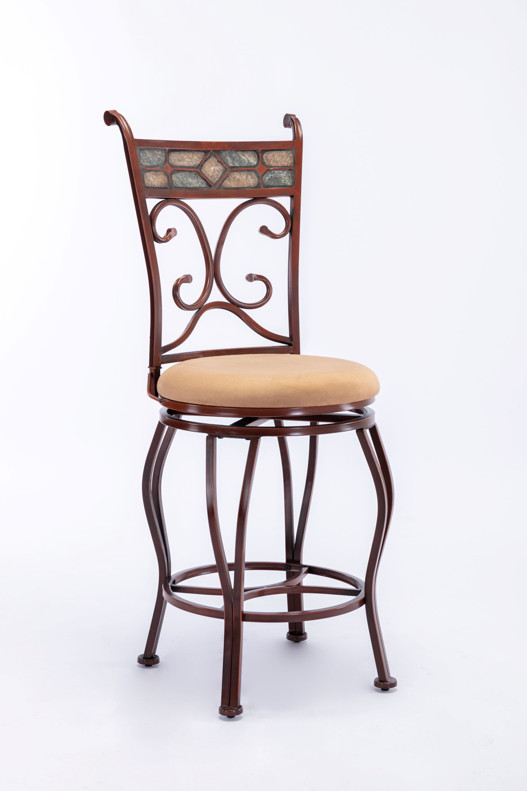 Boraam Beau Beige Bronze 24 Inch Swivel Counter Stool