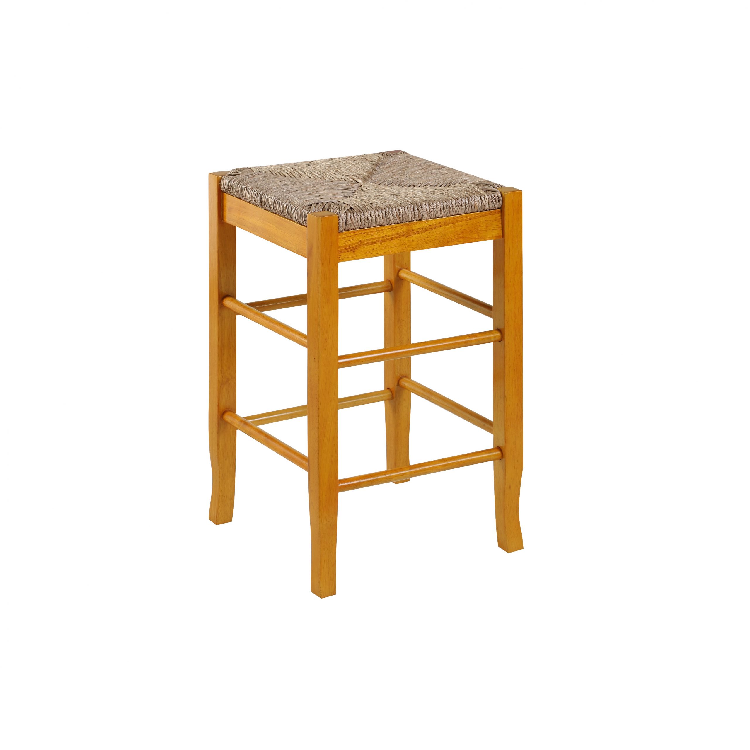 Boraam Square Rush Oak 24 Inch Backless Counter Stool