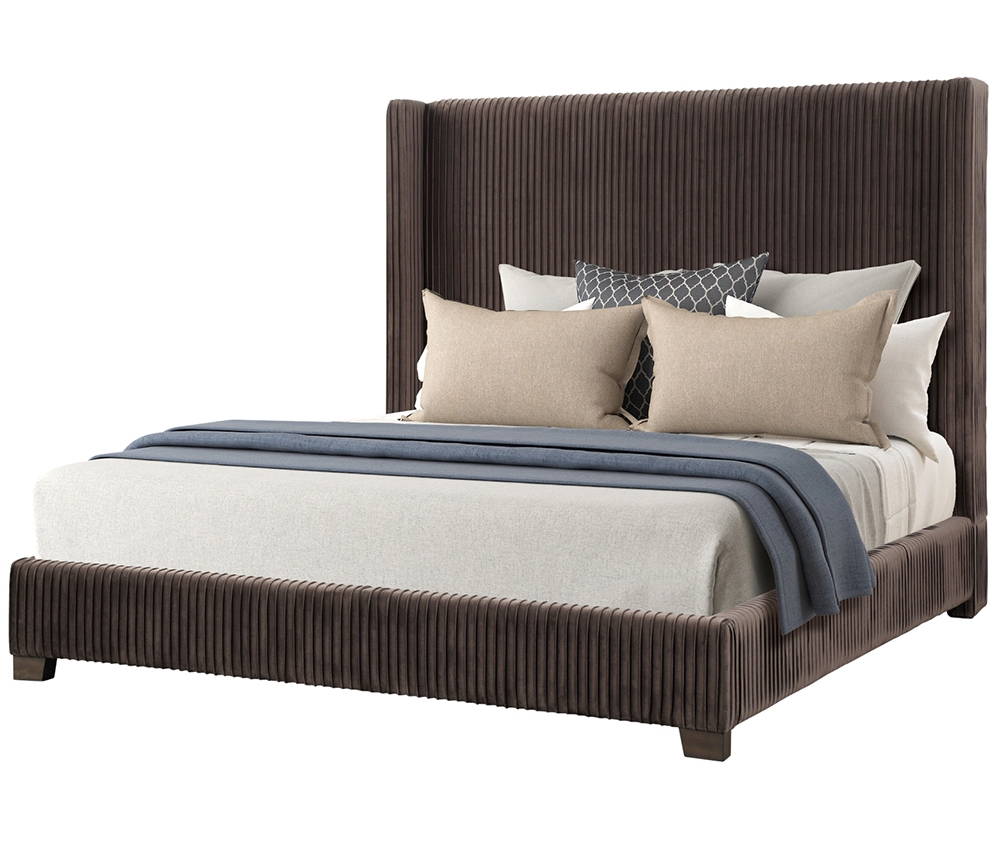 Bernold Living Milo Brown Upholstered Queen Bed