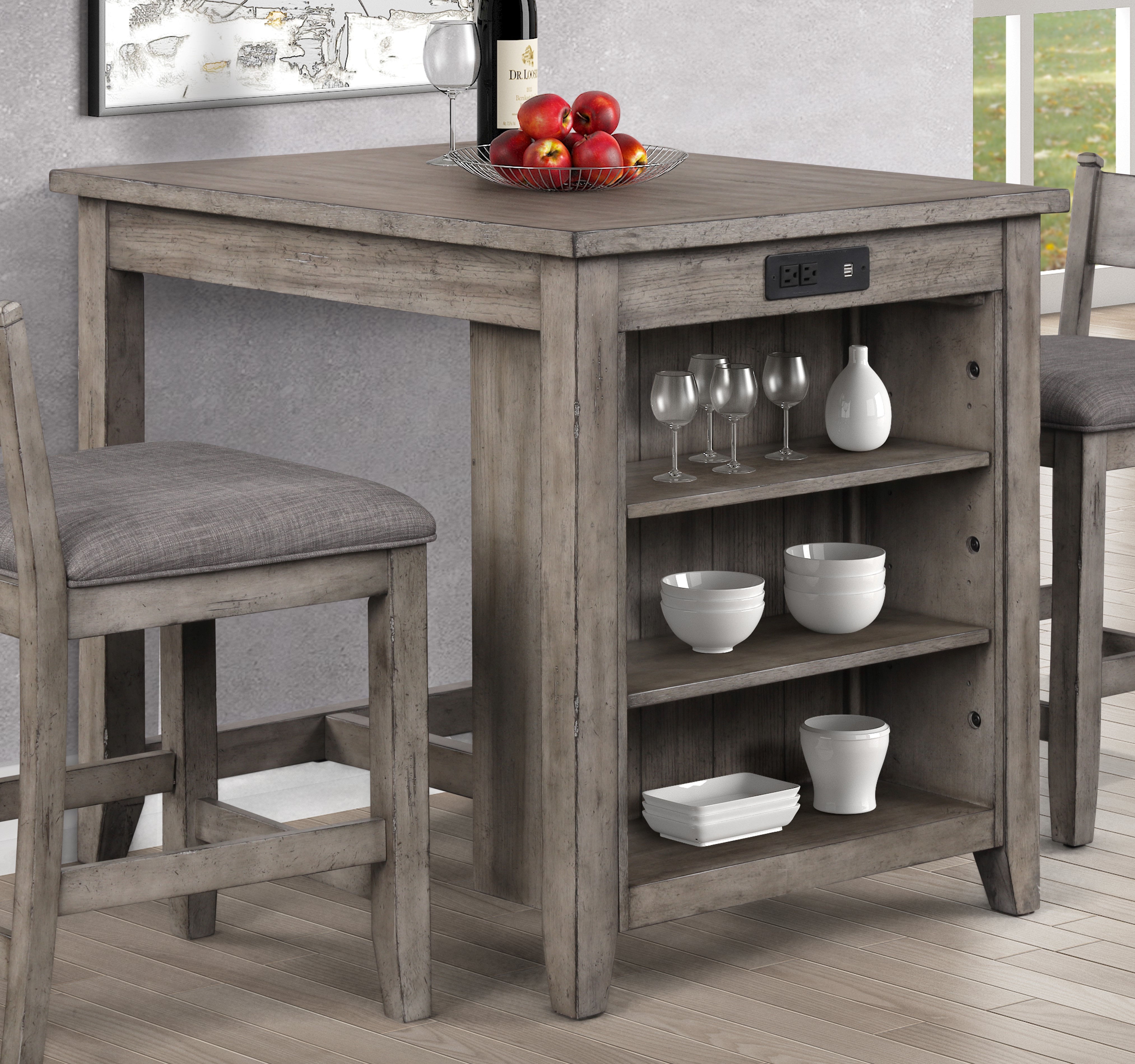 Bernold Living Hartford Rustic Storage Gathering Table