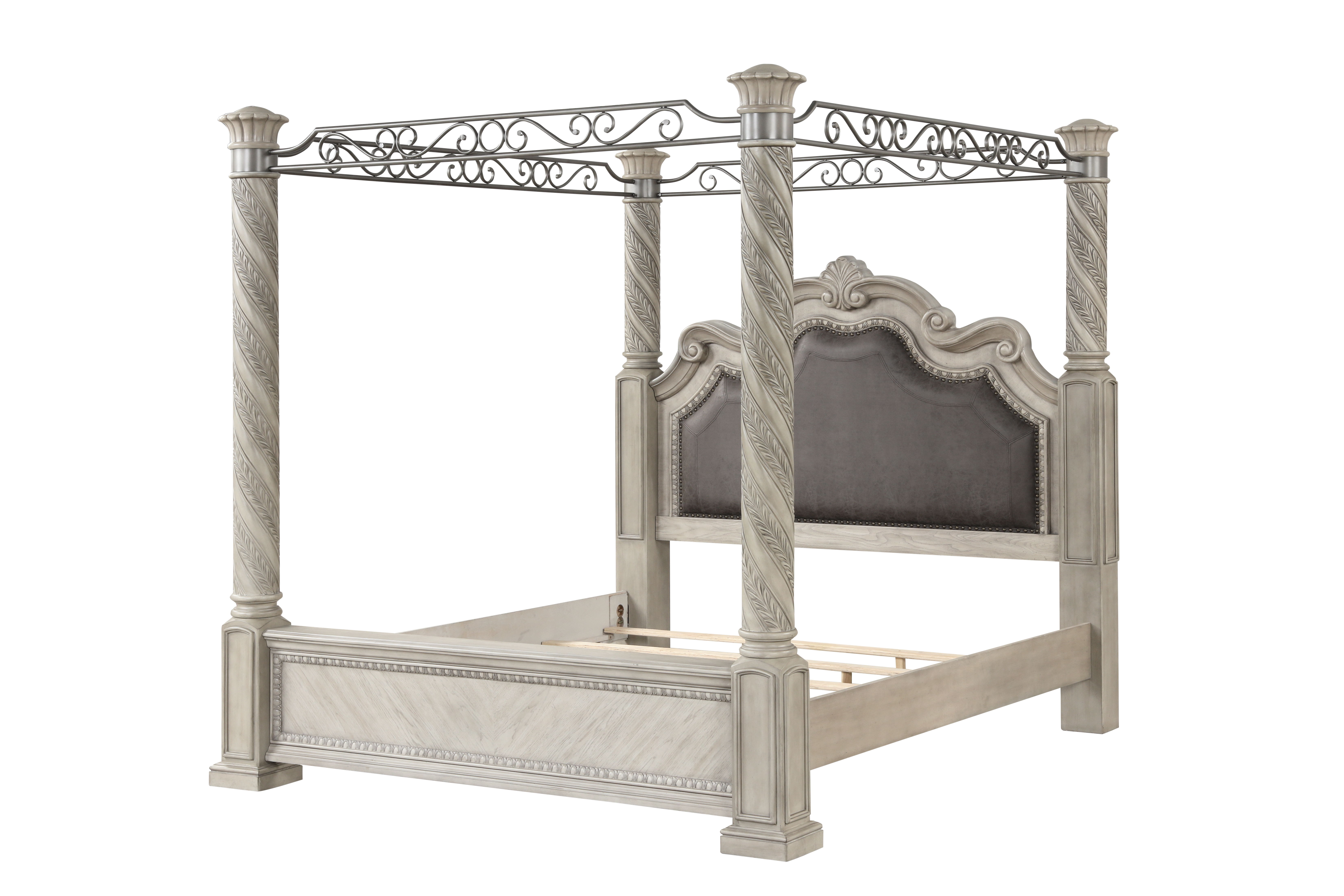 Bernold Living Coventry Light Gray King Canopy Bed