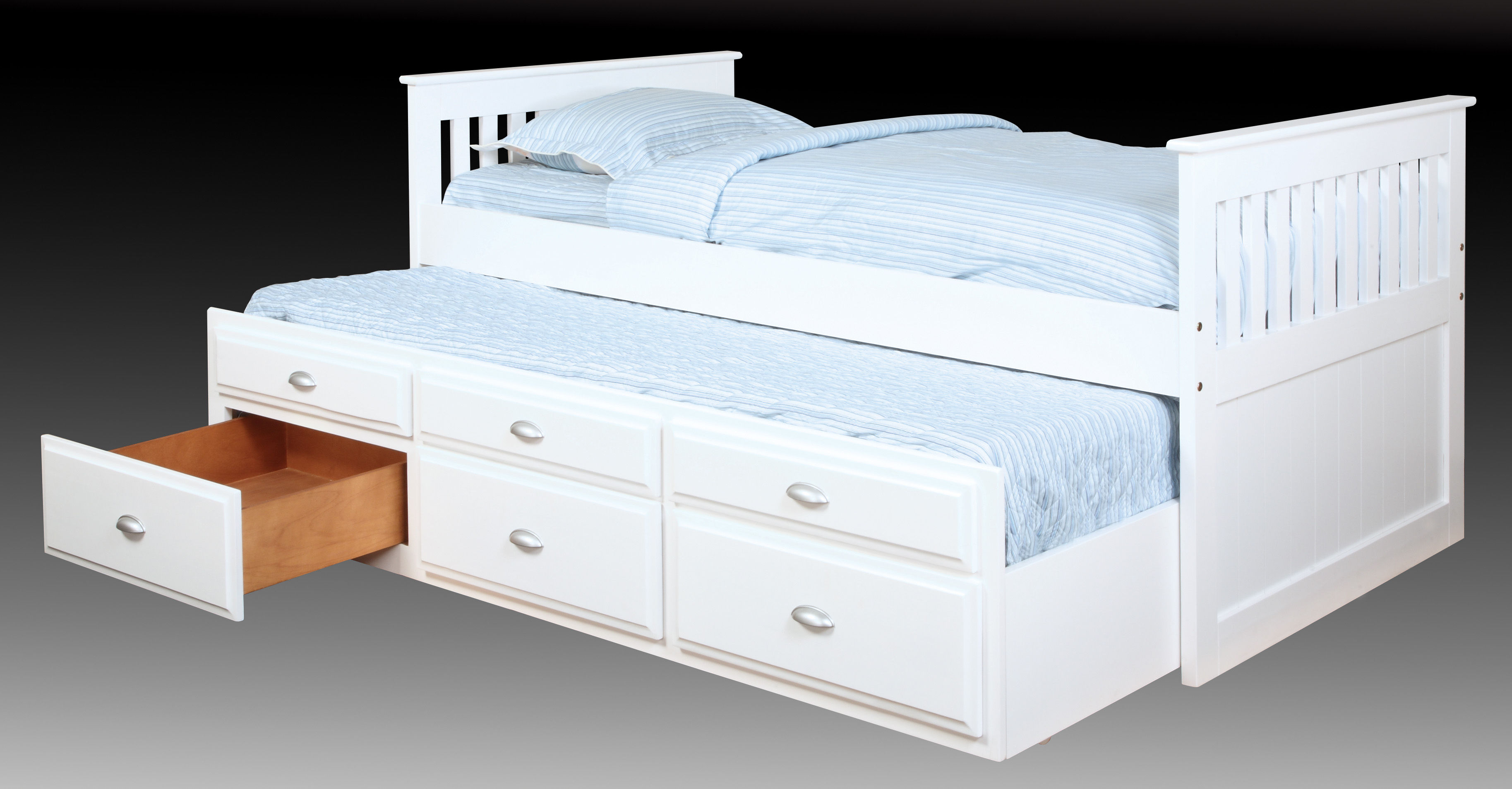 Bernold Living Logans White Captains Trundle Storage Bed