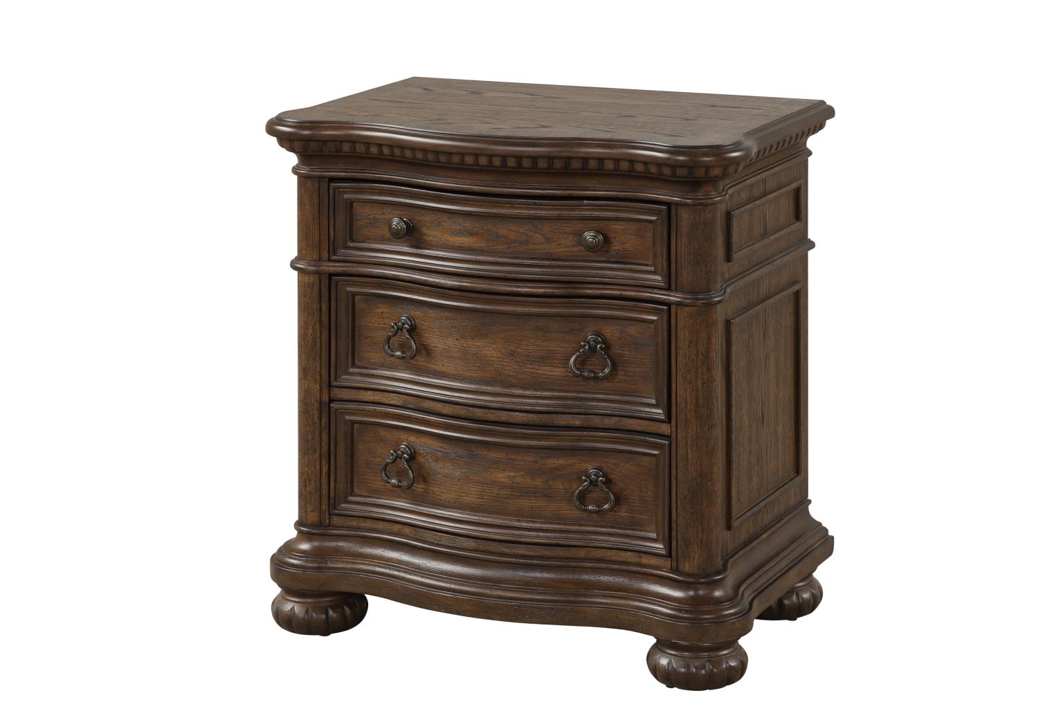 Bernold Living Tuscany Warm Mahogany Wooden Top Nightstand