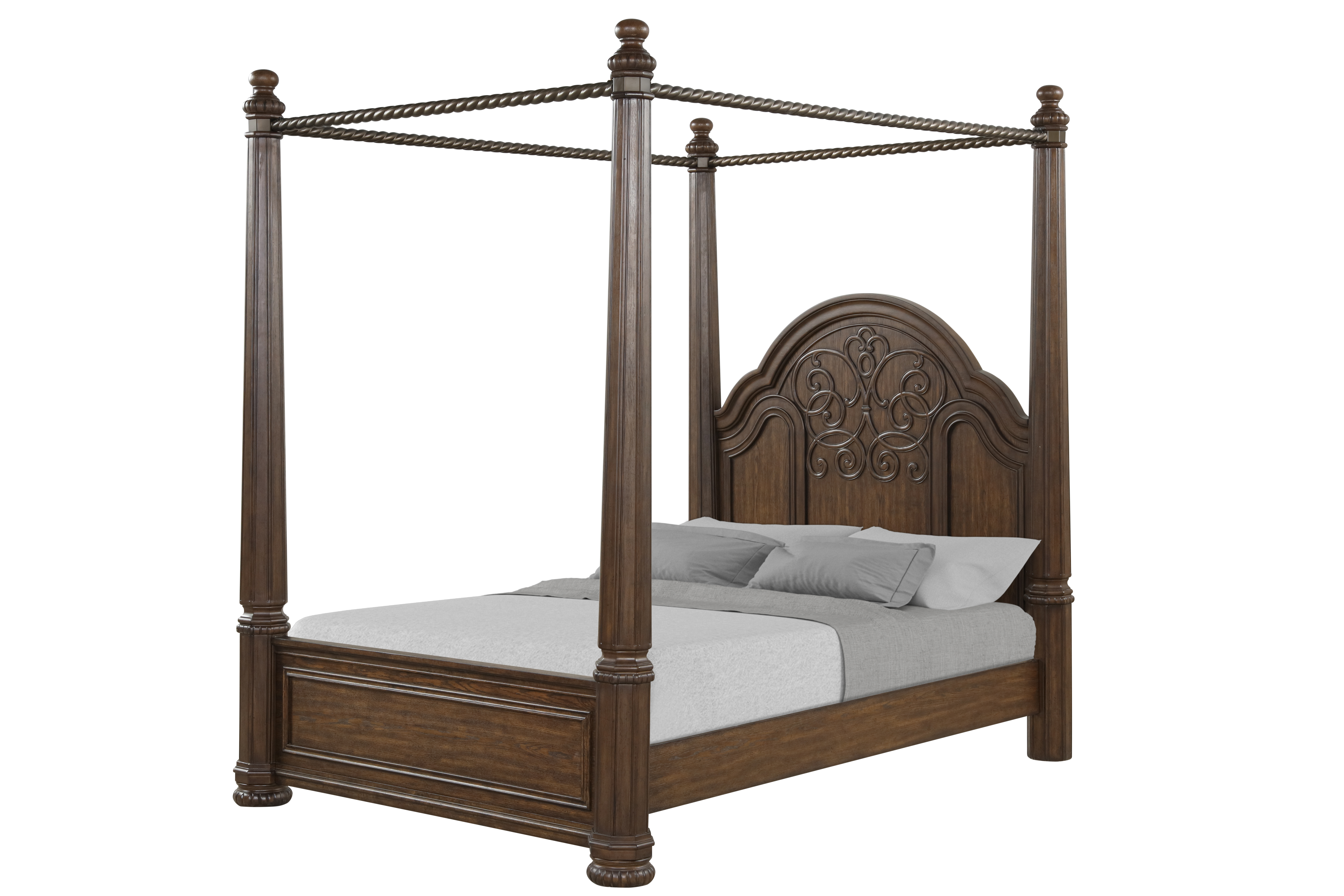 Bernold Living Tuscany Warm Mahogany Queen Canopy Bed