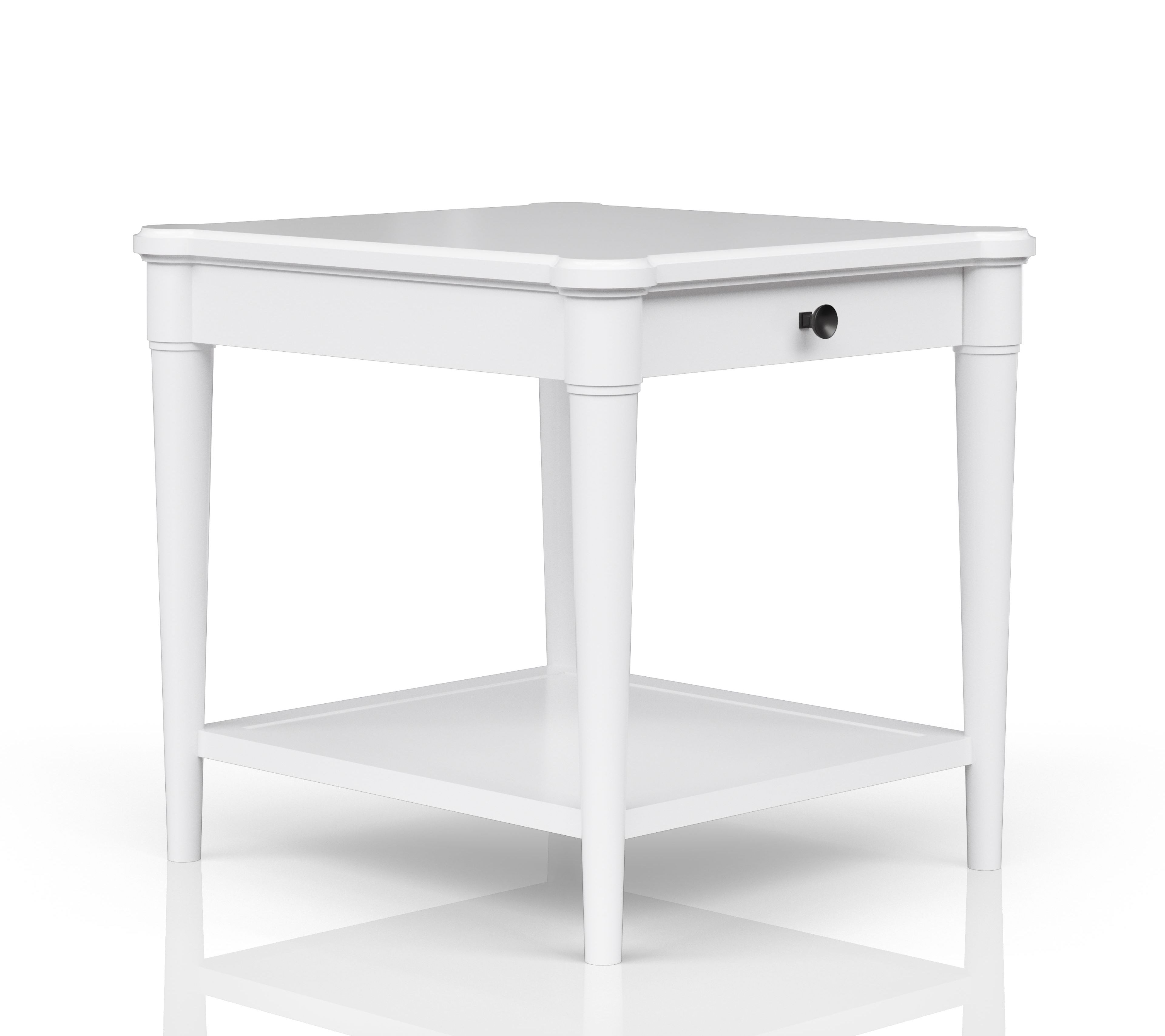 Wilmington Wood End Table-White