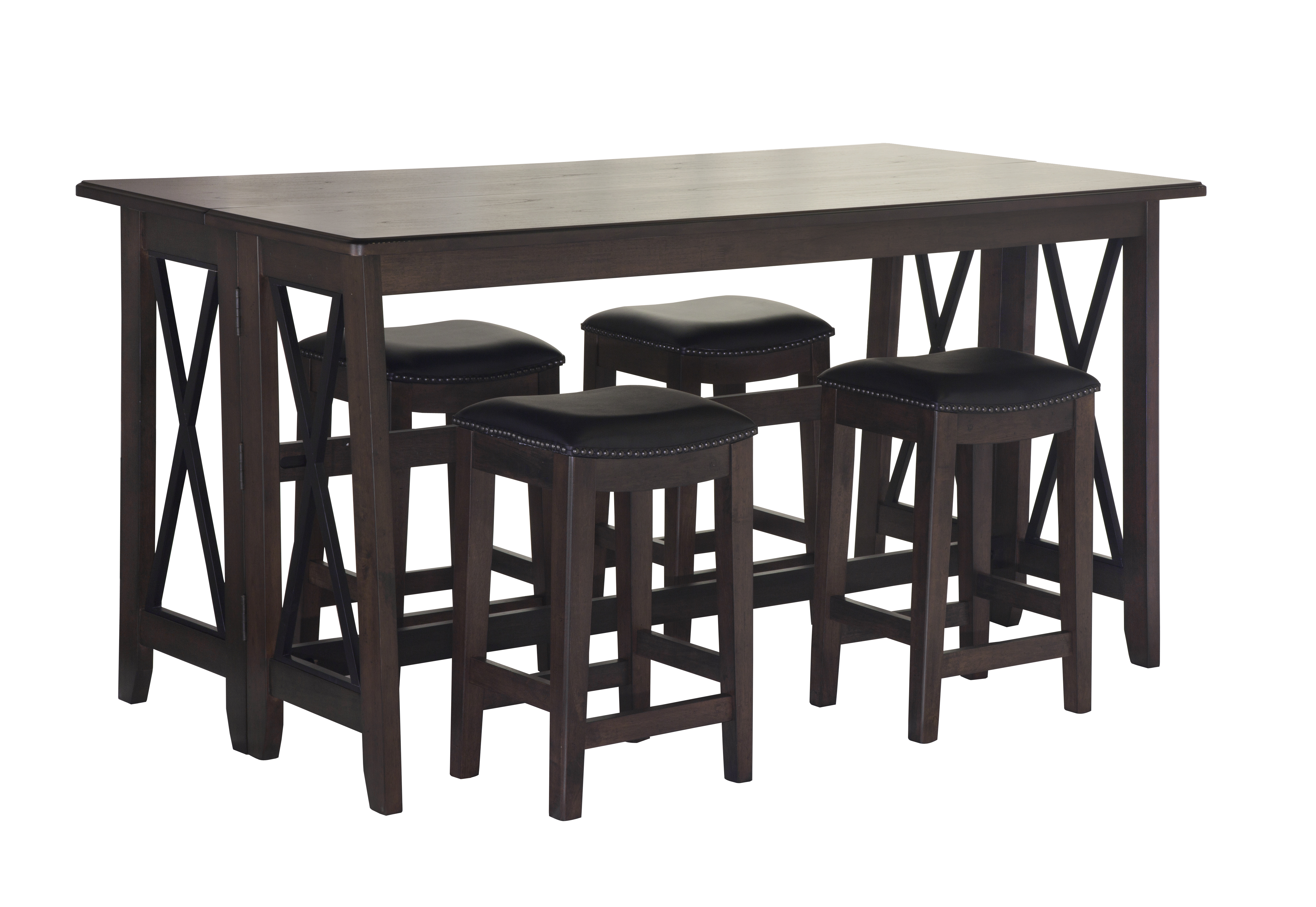 Bernold Living Carmina Dark Brown Drop Leaf 5pc Counter Height Set