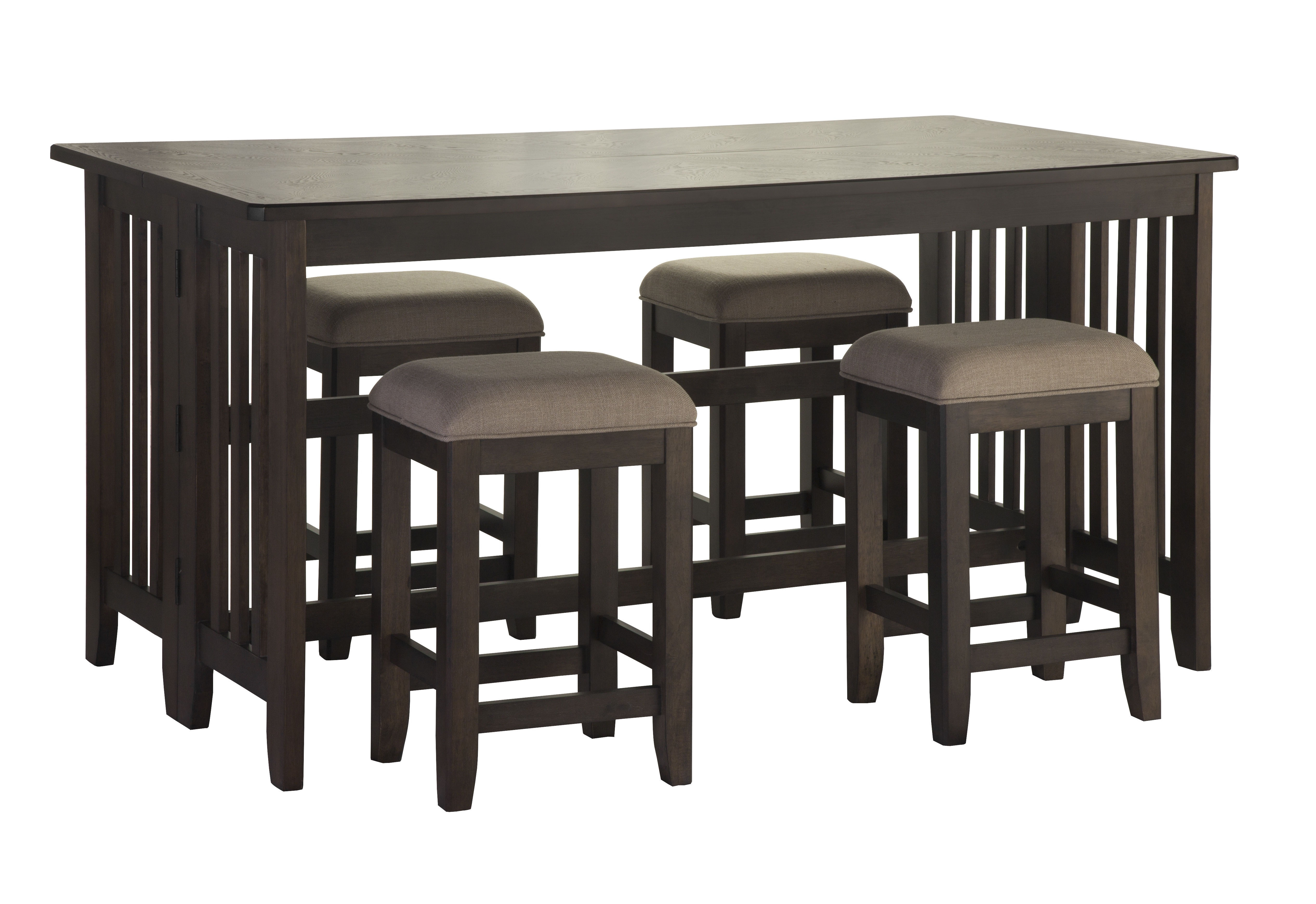 Bernold Living Lindsey Ebony 5pc Drop Leaf Counter Height Set