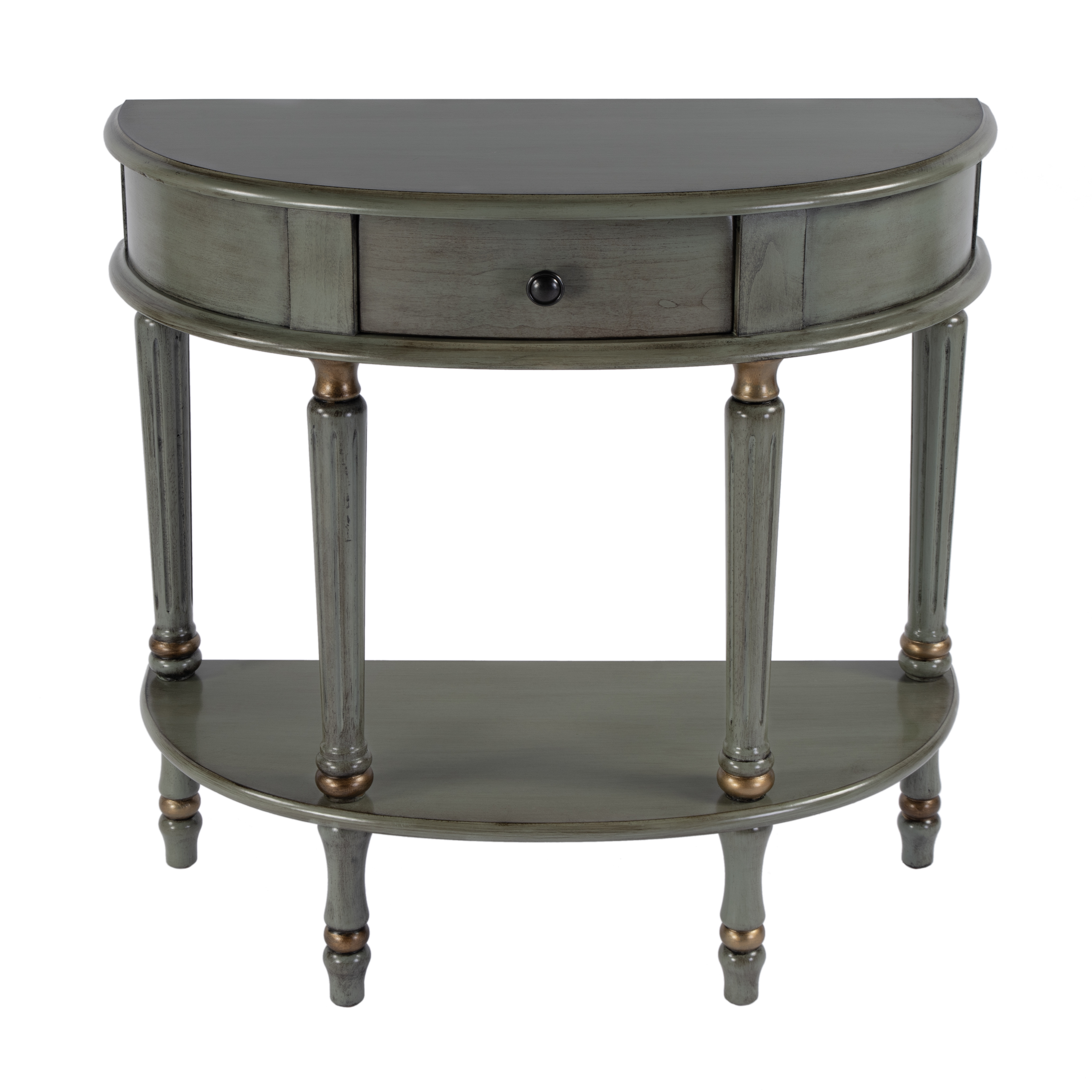 Butler Specialty Mozart Pastel Green 1 Drawer Console Table with Lower Open...