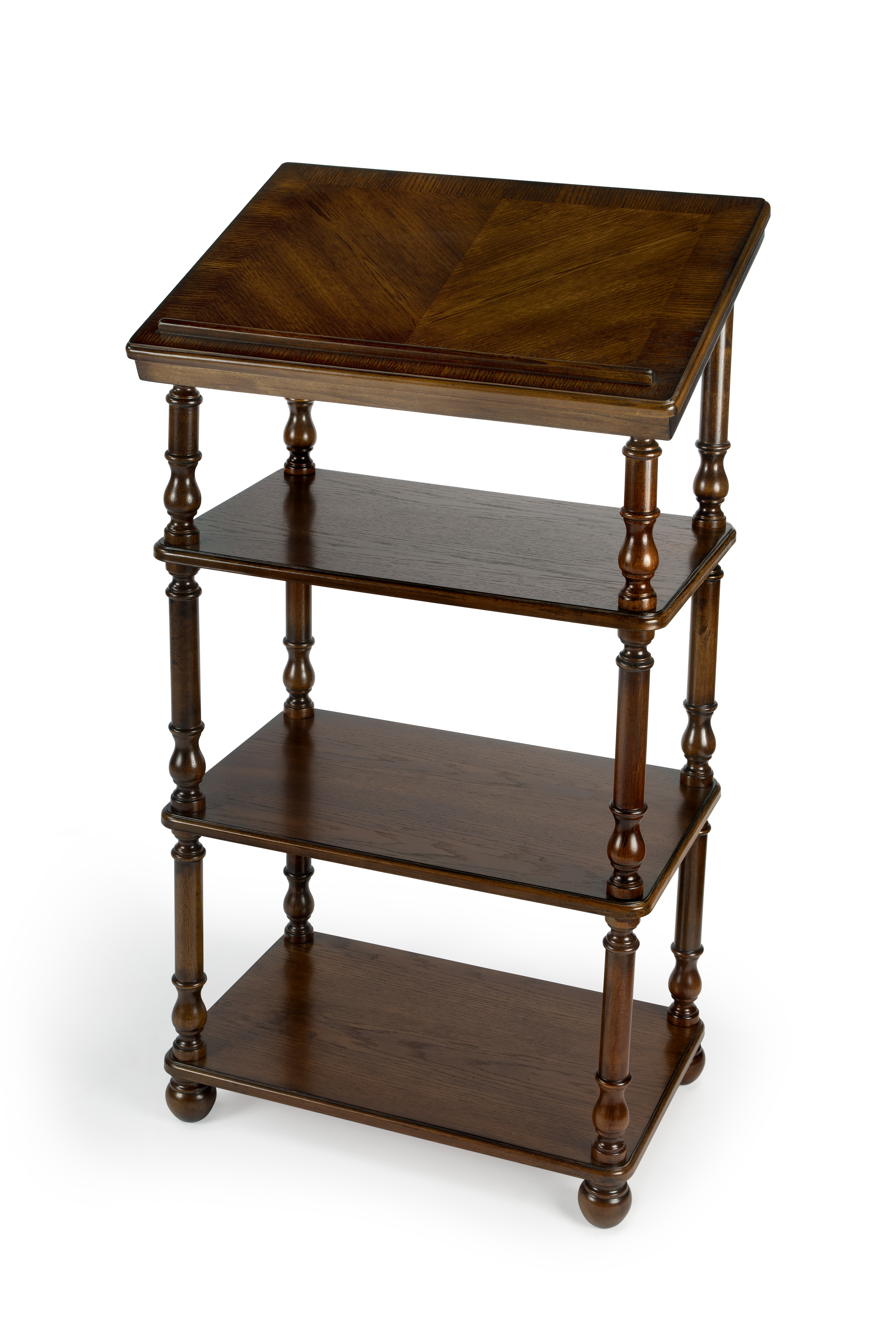 Butler Specialty Alden Medium Brown 4 Tier Library Stand