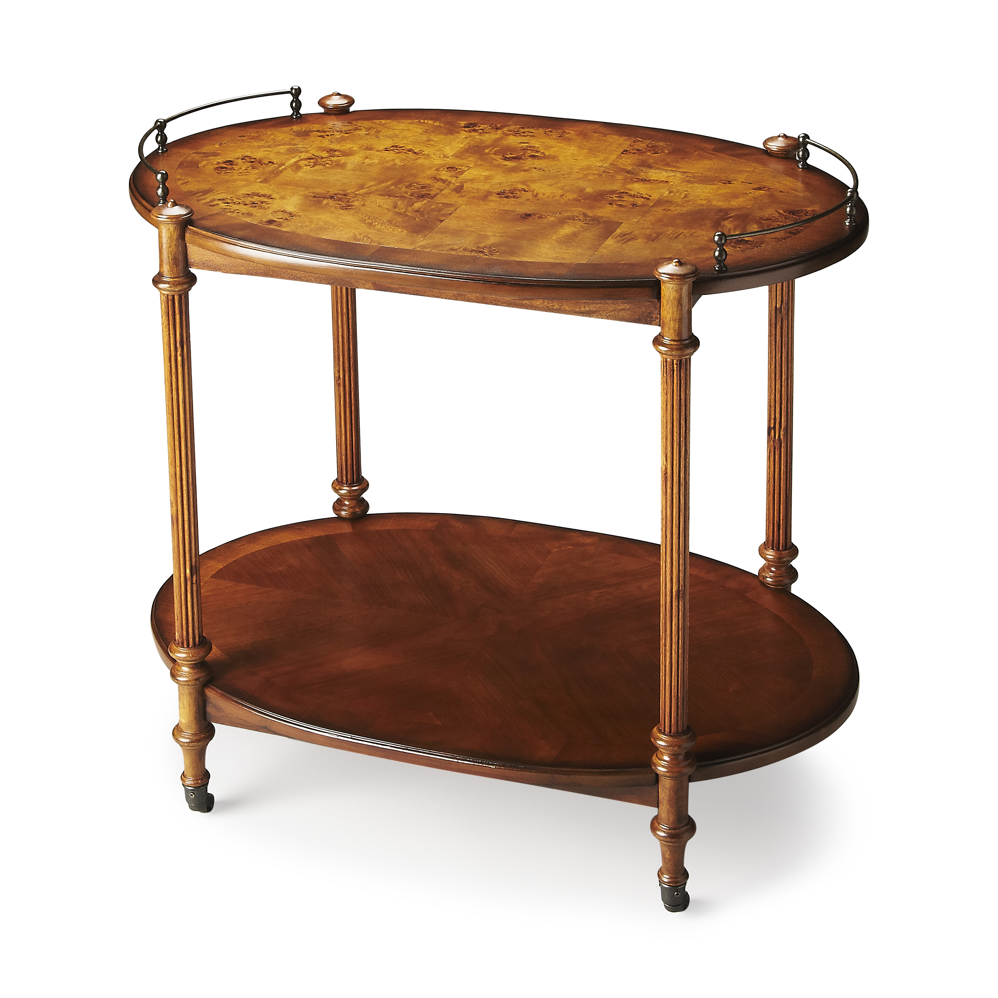 Butler Specialty Kathleen Medium Brown 2 Tier Bar Cart