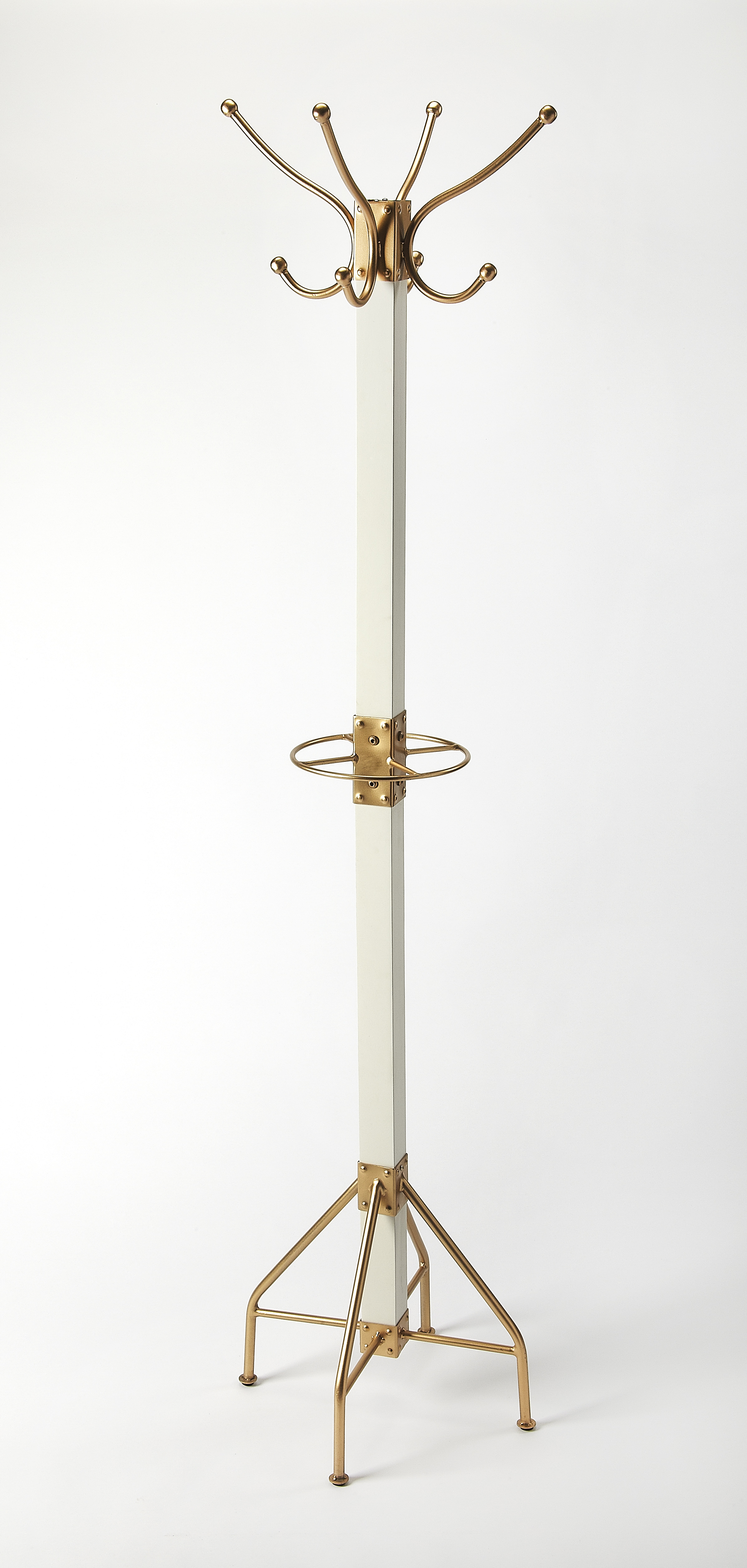 Butler Specialty Logan Square White Gold Coat Rack