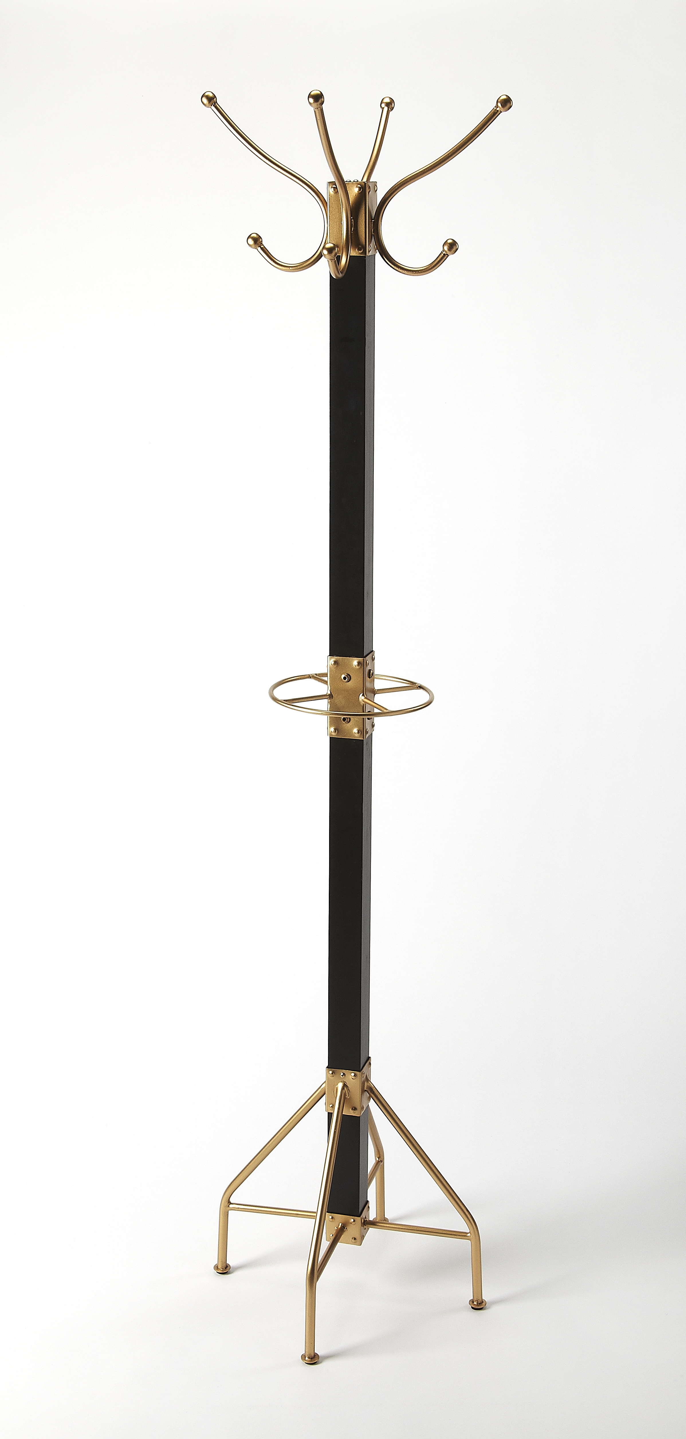 Butler Specialty Logan Square Black Gold Coat Rack