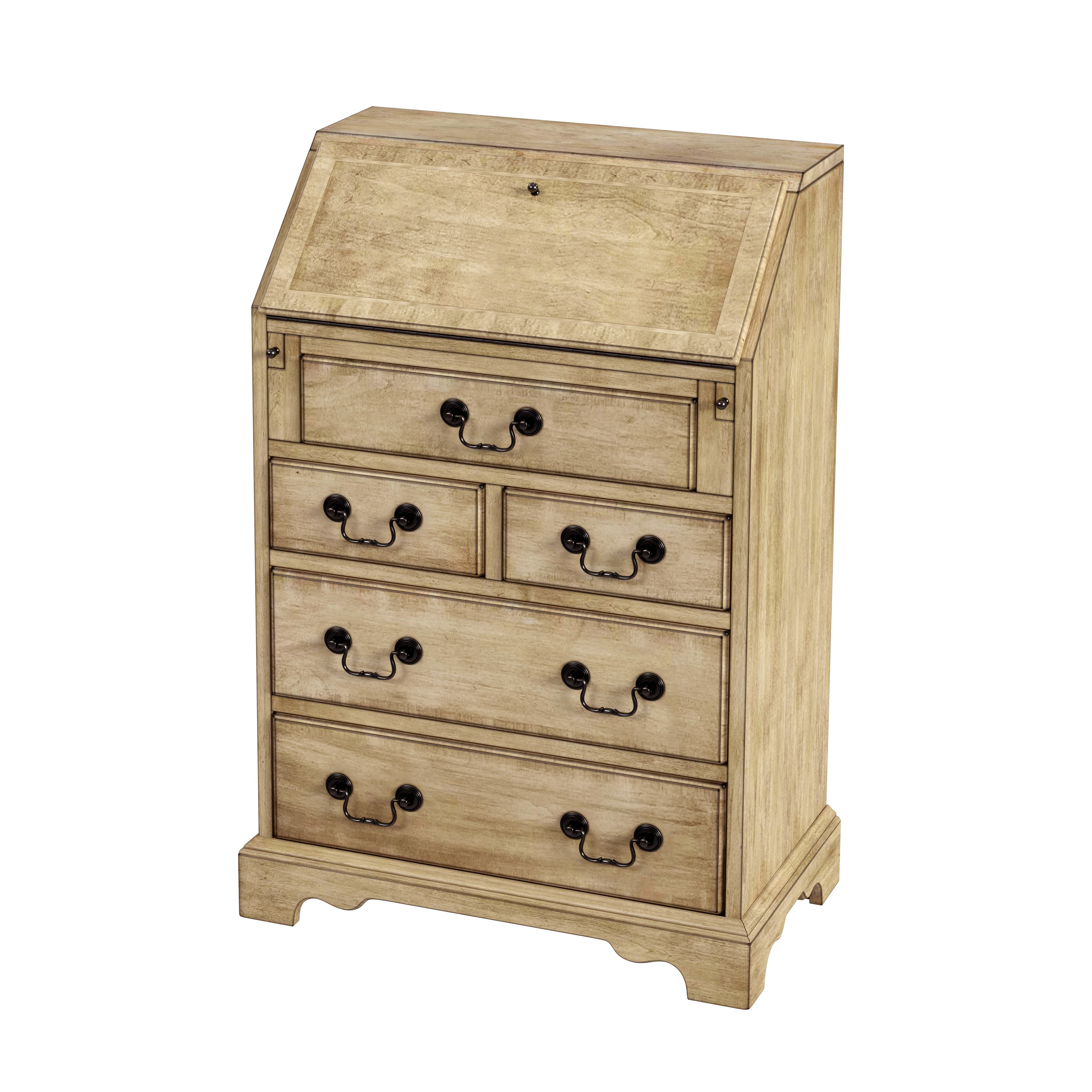 Butler Specialty Danforth Beige 5 Drawer Secretary
