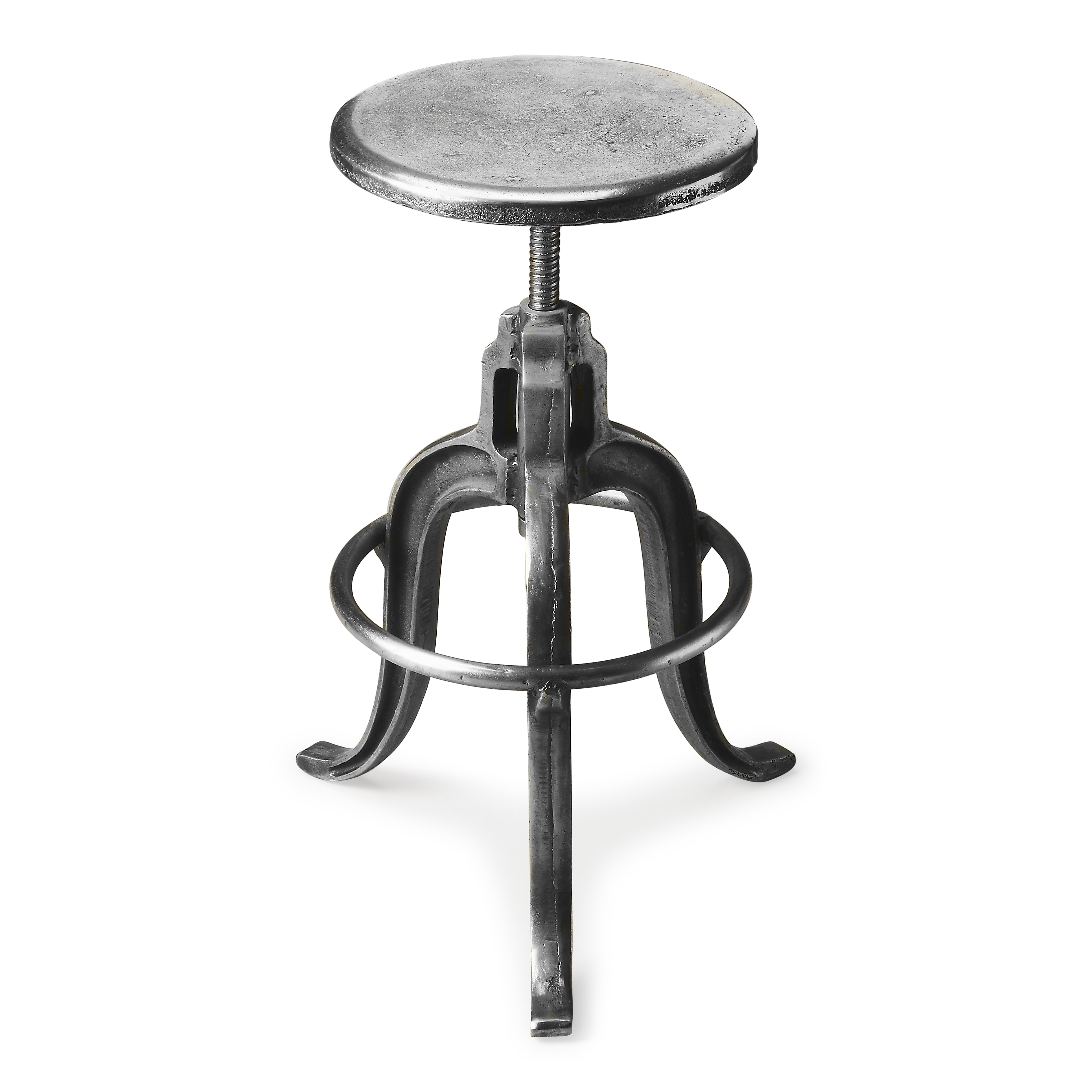 Butler Specialty Parnell Silver Adjustable Swivel Iron 22 Inch Bar Stool