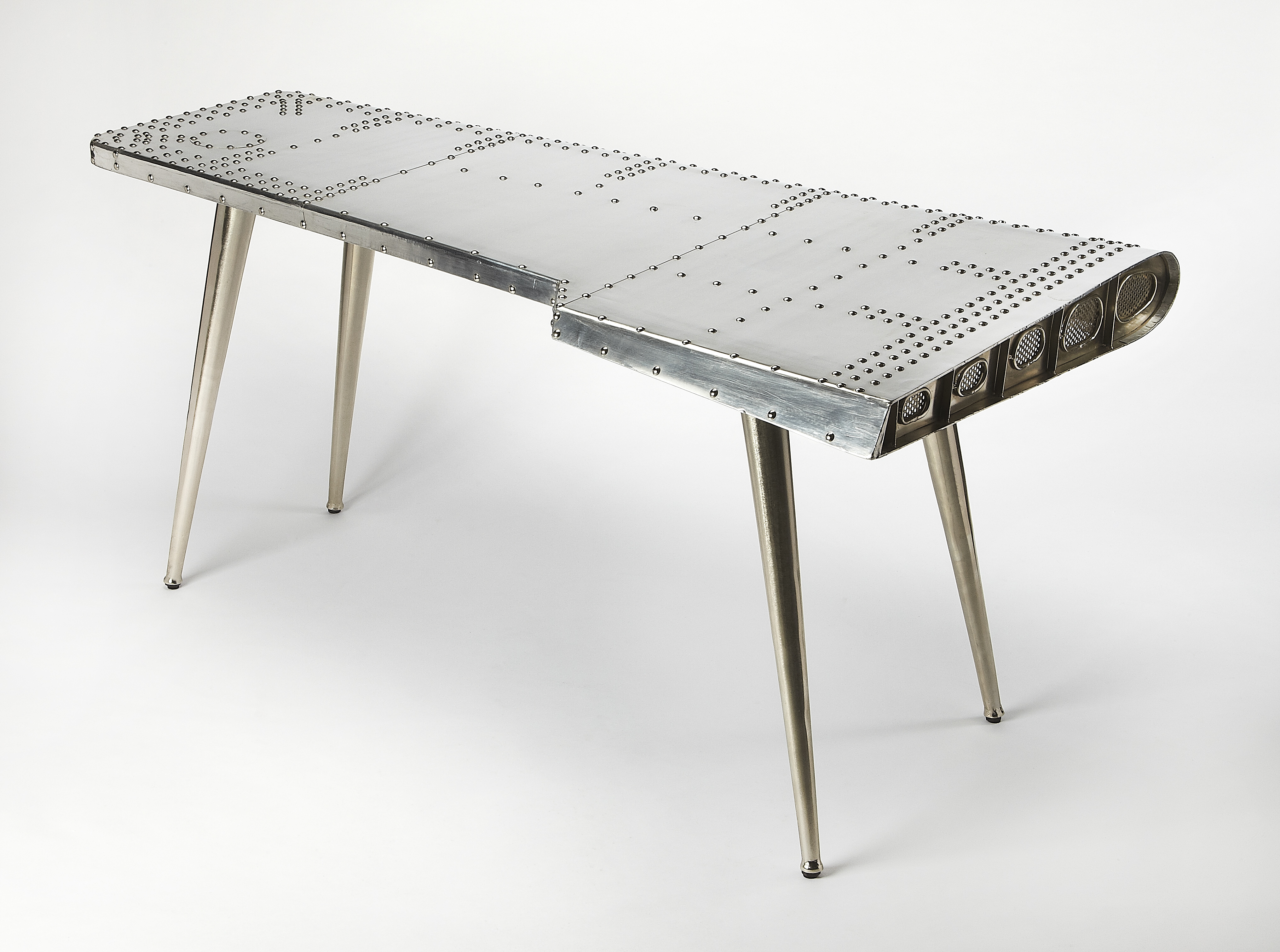 Butler Specialty Midway Aviator Silver Desk