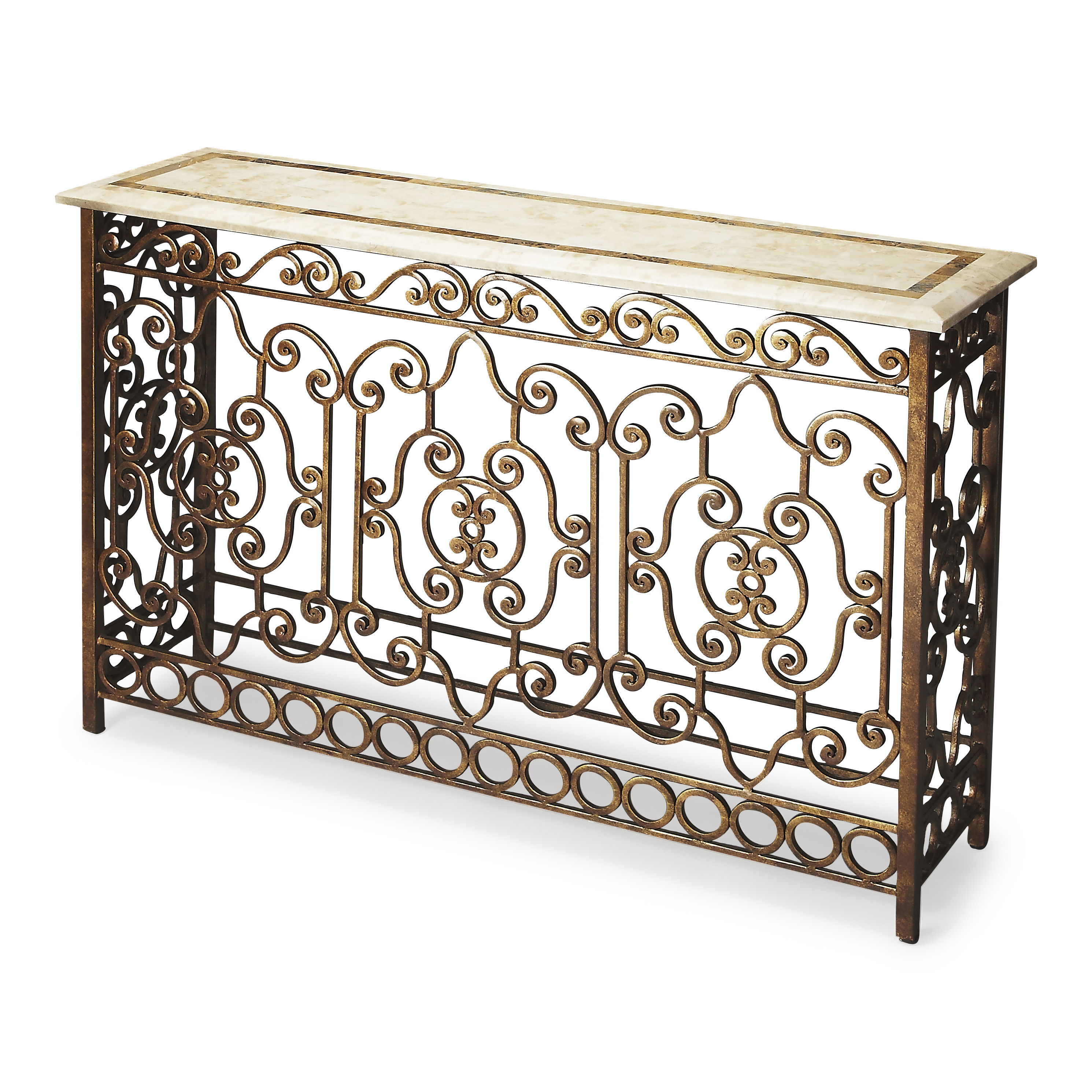 Butler Specialty Contessa Antique Gold Console Table