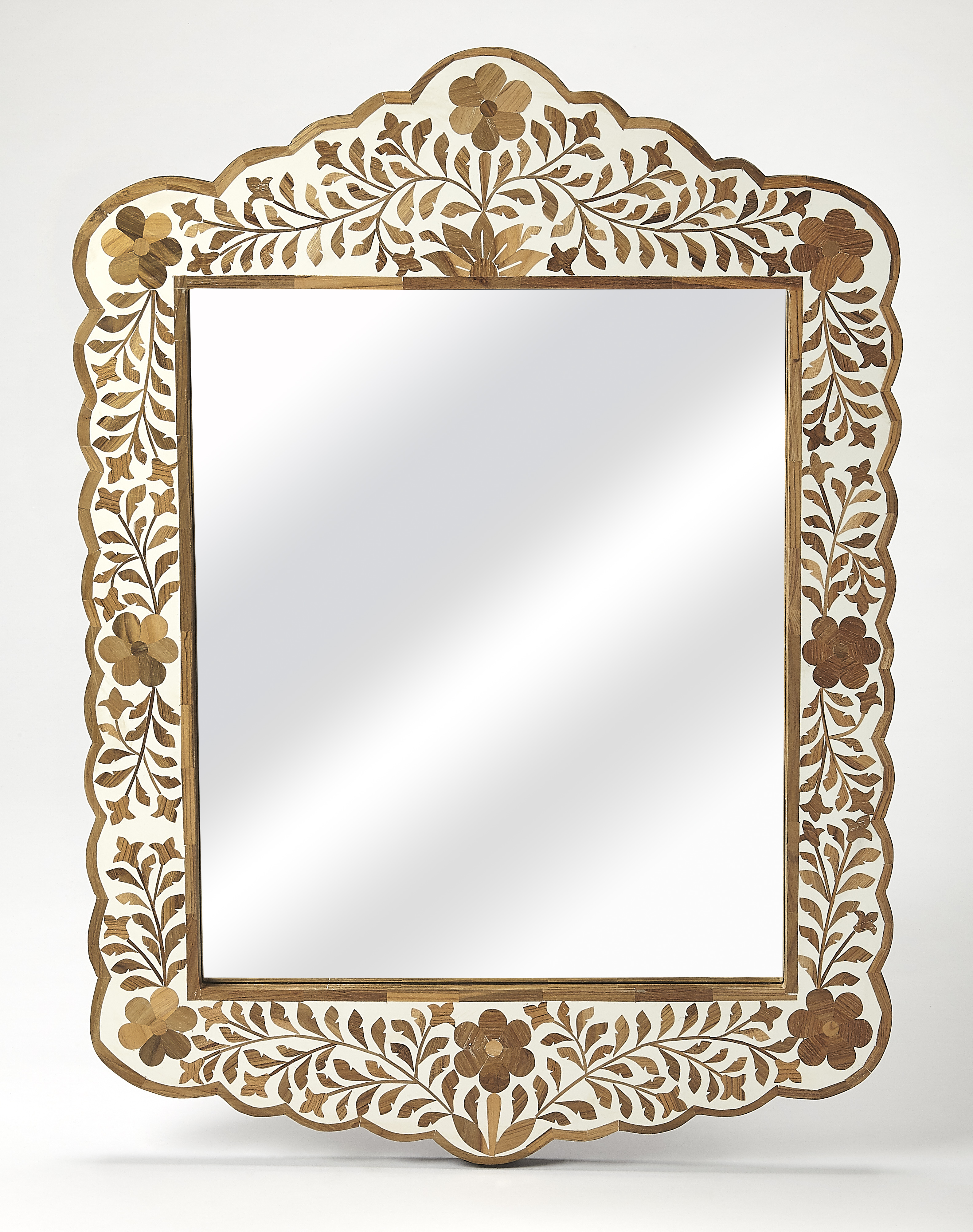 Butler Specialty Vivienne Light Brown Bone Inlay Wall Mirror