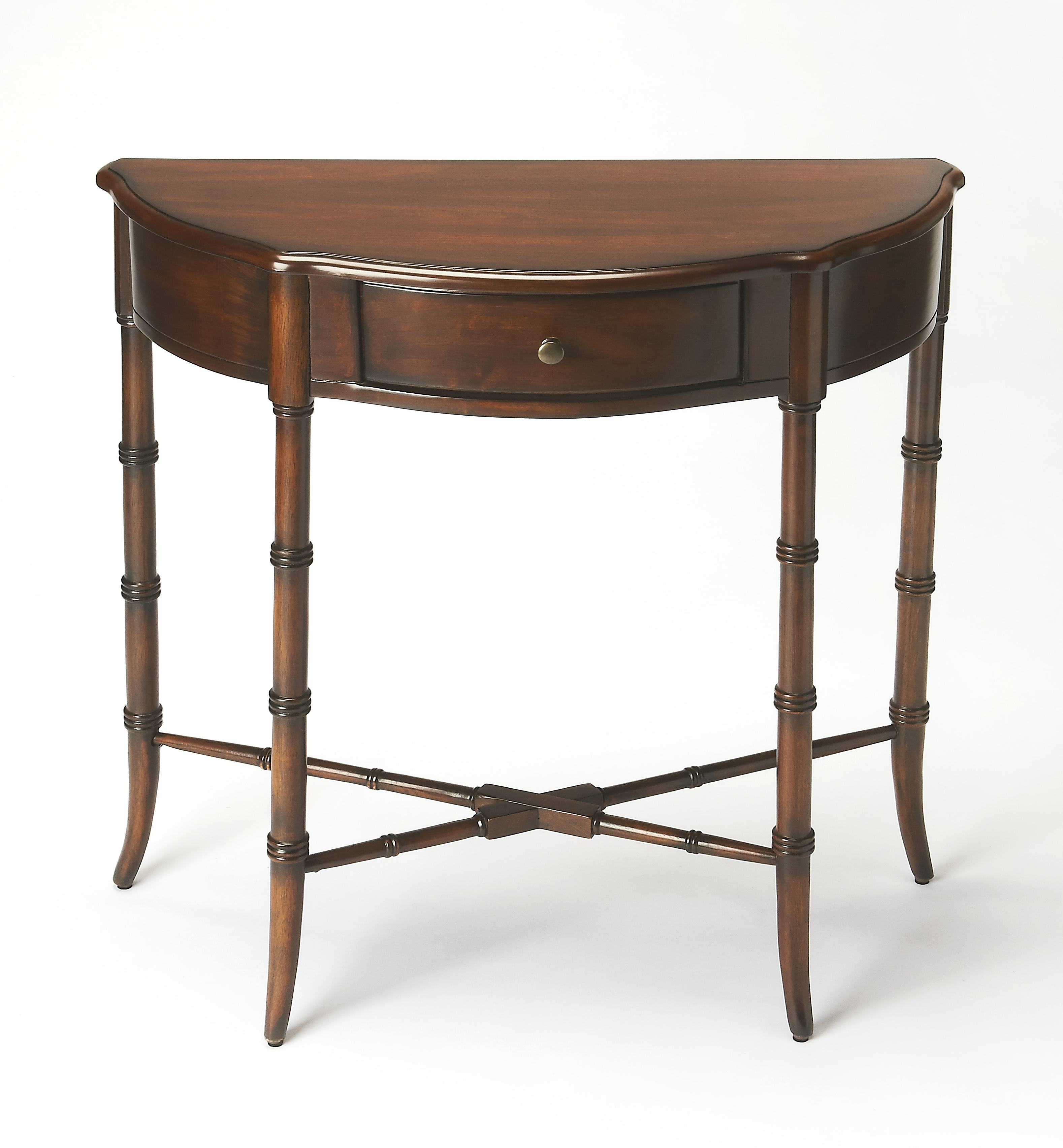 Butler Specialty Skilling Dark Brown Demilune Console Table
