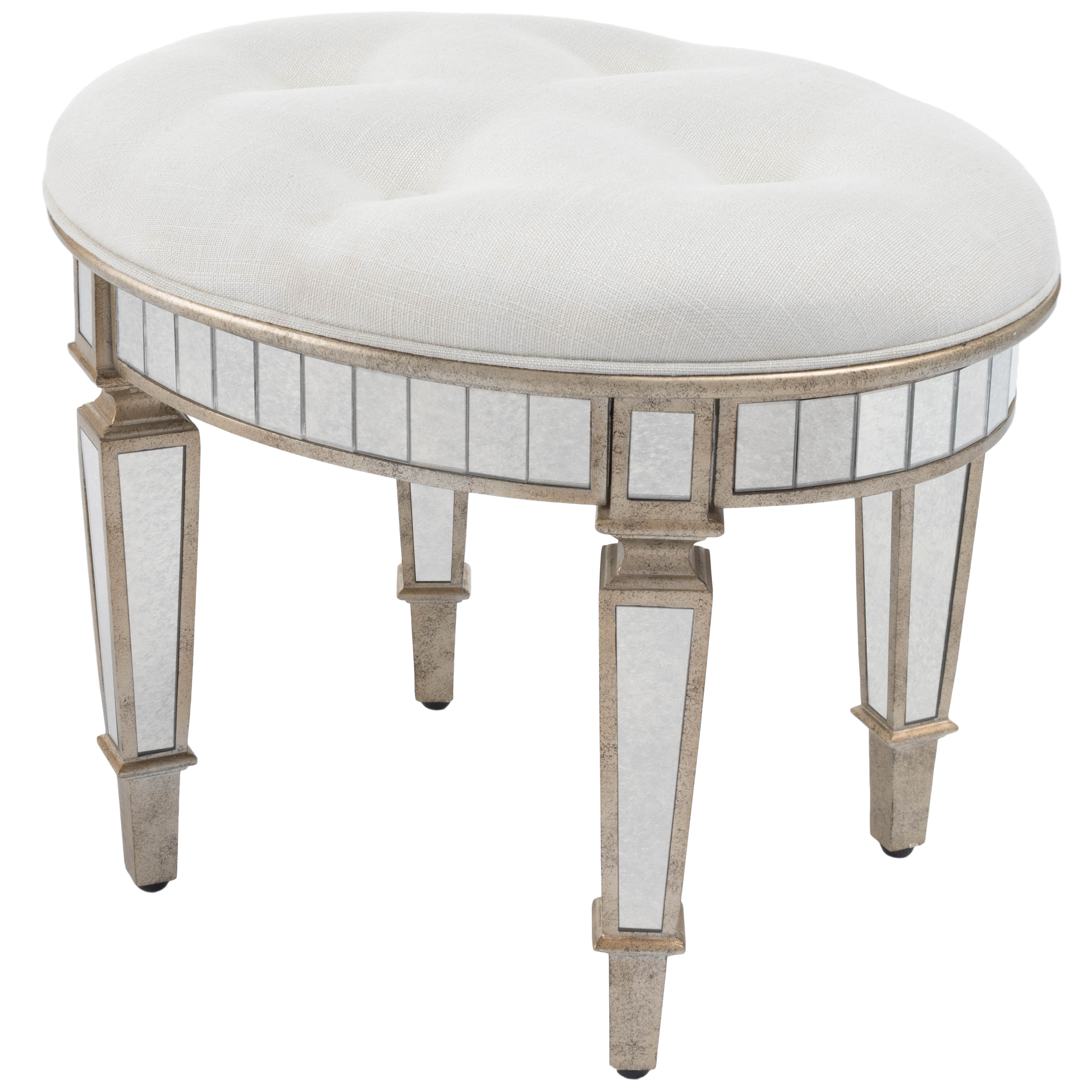 Butler Specialty Garbo Oval Silver Vanity Stool