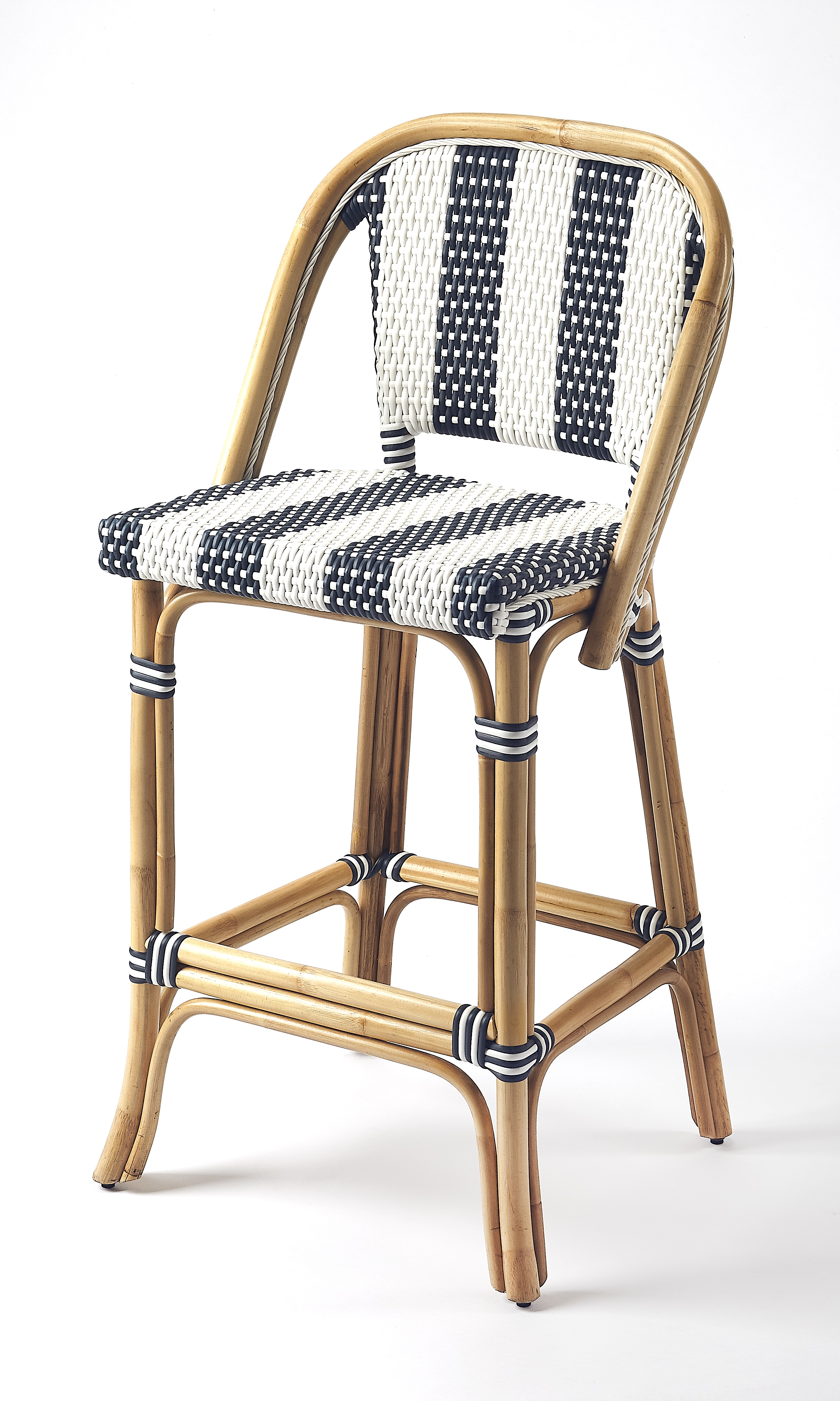 Butler Specialty Lila Blue Rattan 28 Inch Bar Stool