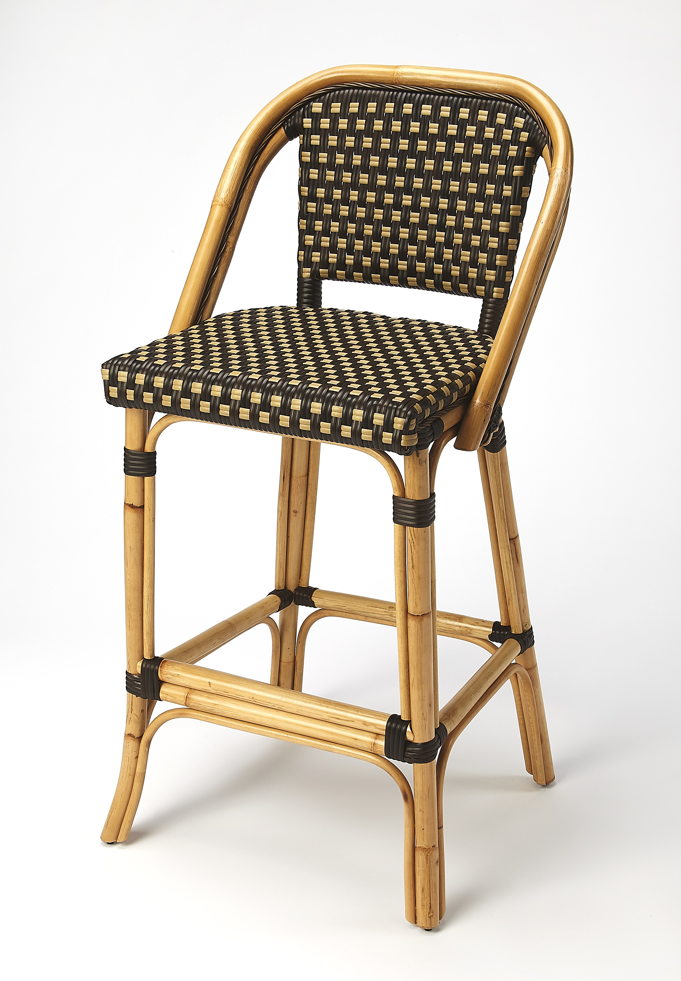 Butler Specialty Lila Dark Brown Rattan 28 Inch Bar Stool