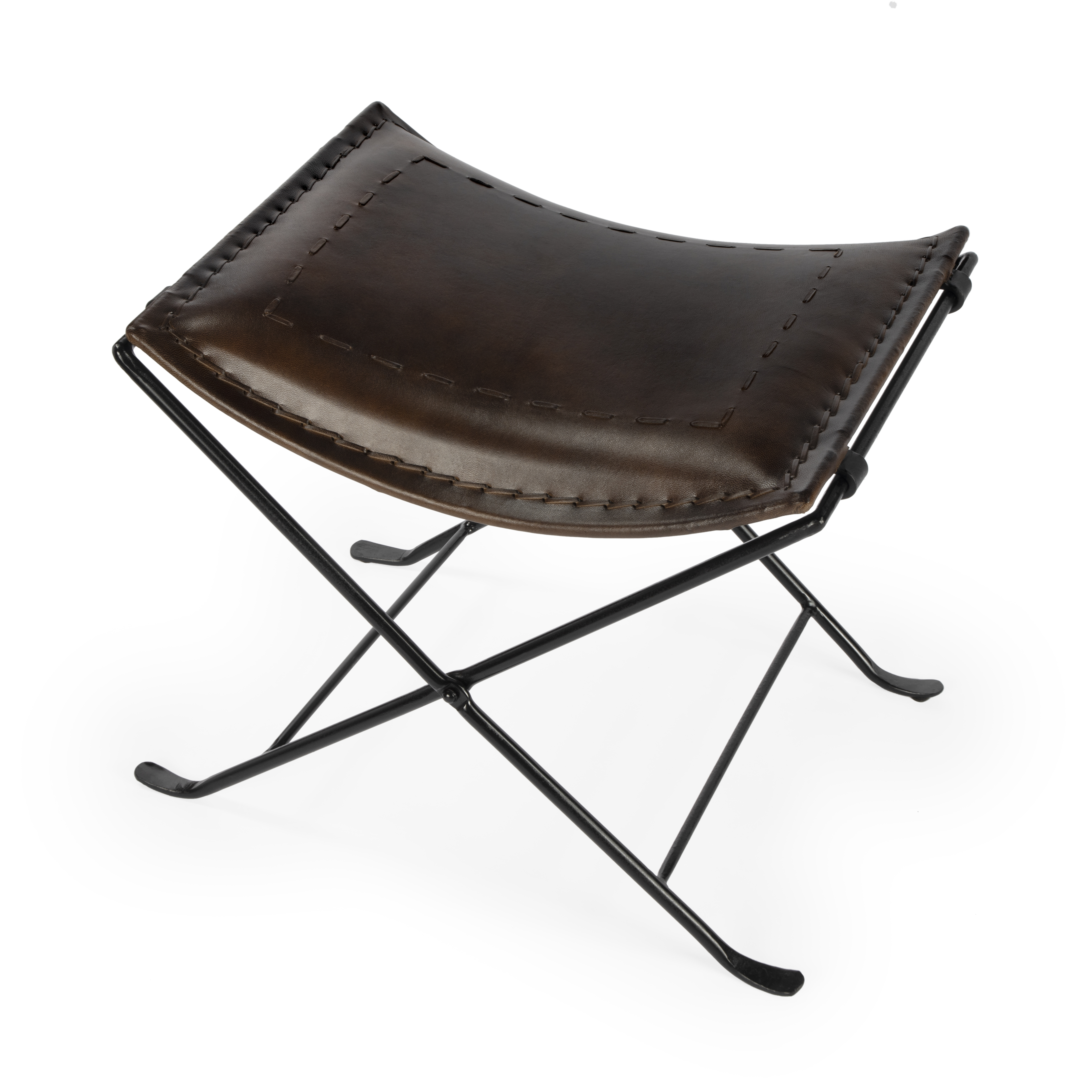 Butler Specialty Melton Dark Brown Leather 21.5 inch Accent Stool