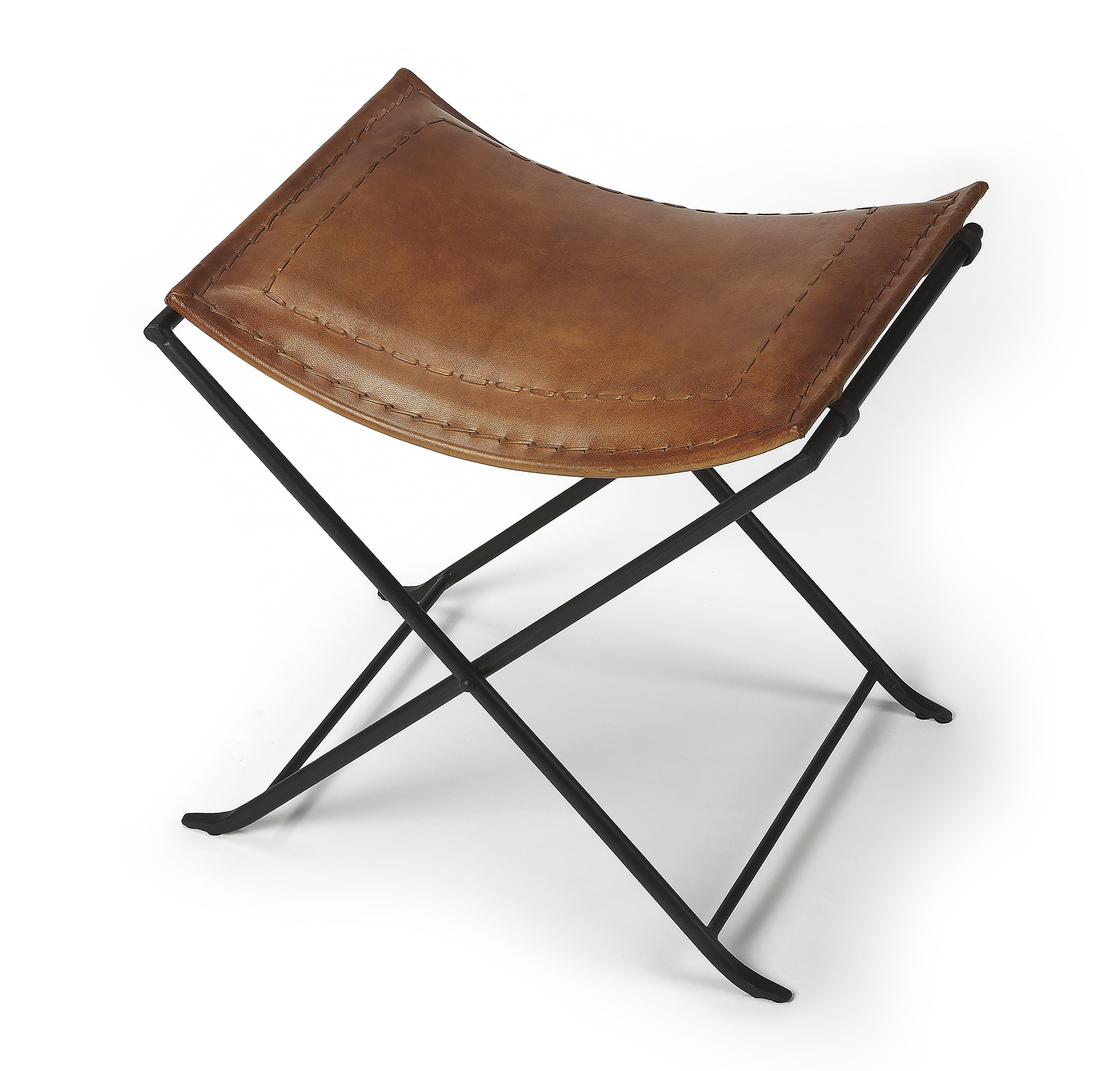 Butler Specialty Melton Medium Brown Leather 21.5 inch Stool