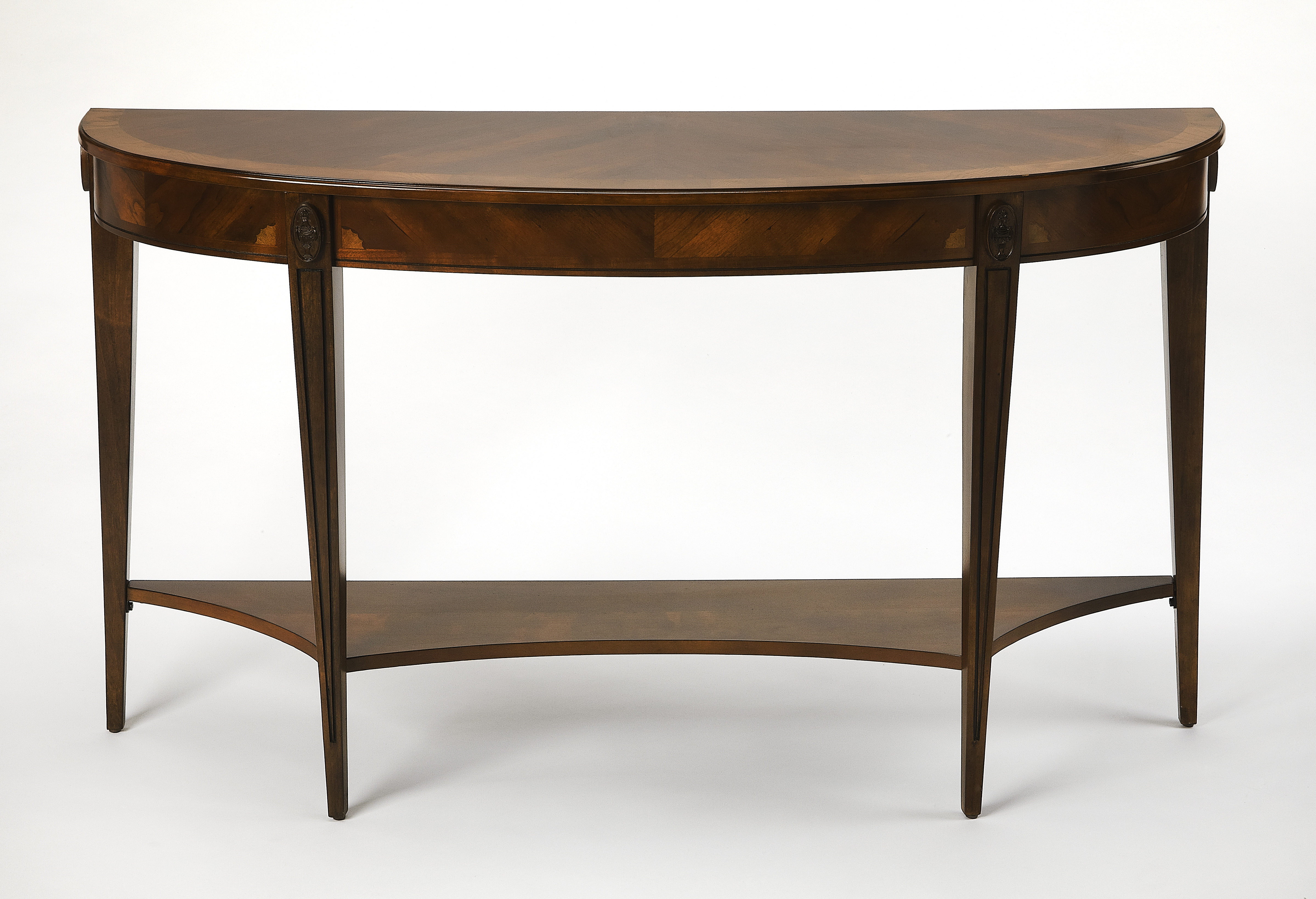 Butler Specialty Astor Dark Brown Nutmeg Demilune Console Table
