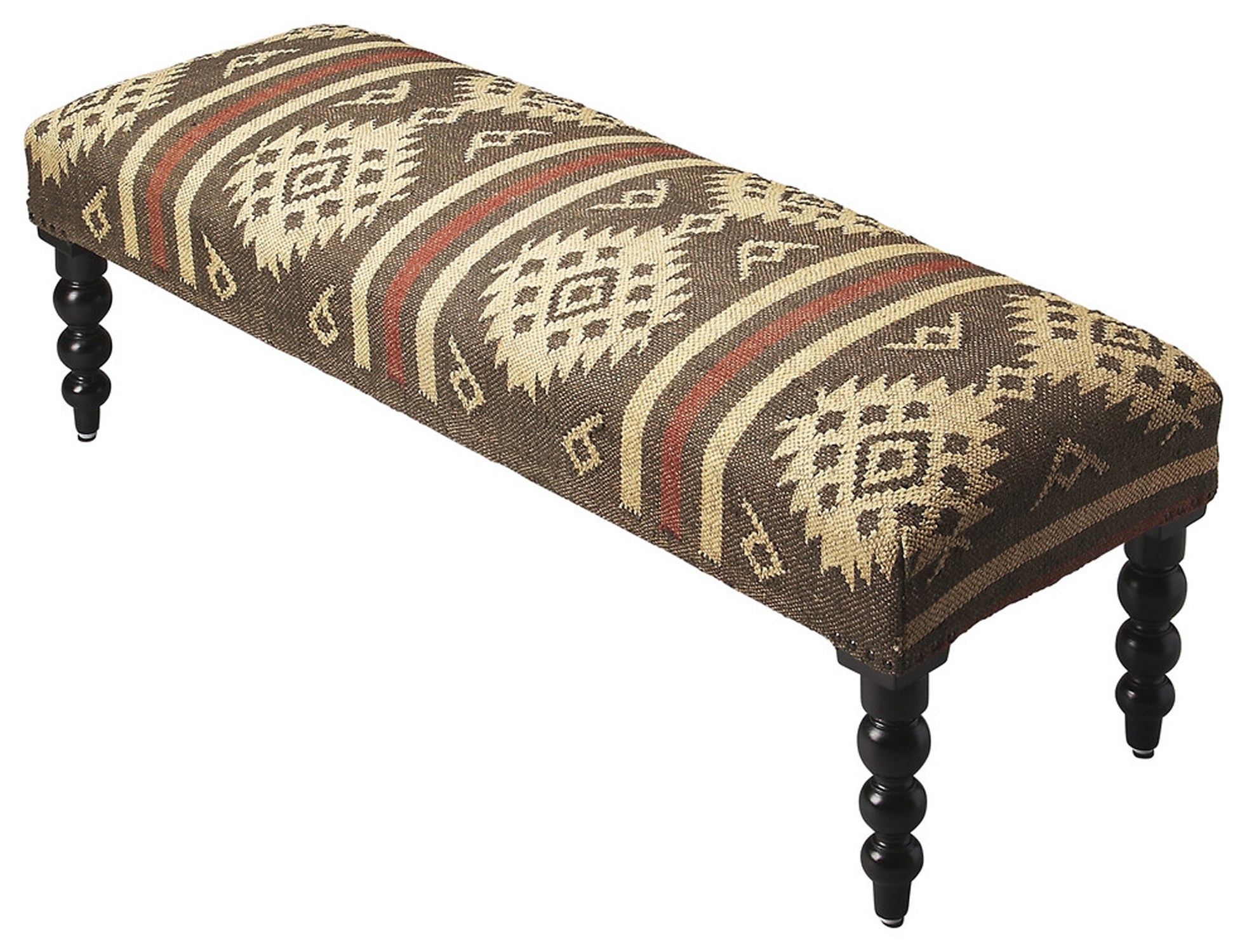 Butler Specialty Navajo Assorted Jute Upholstered Bench