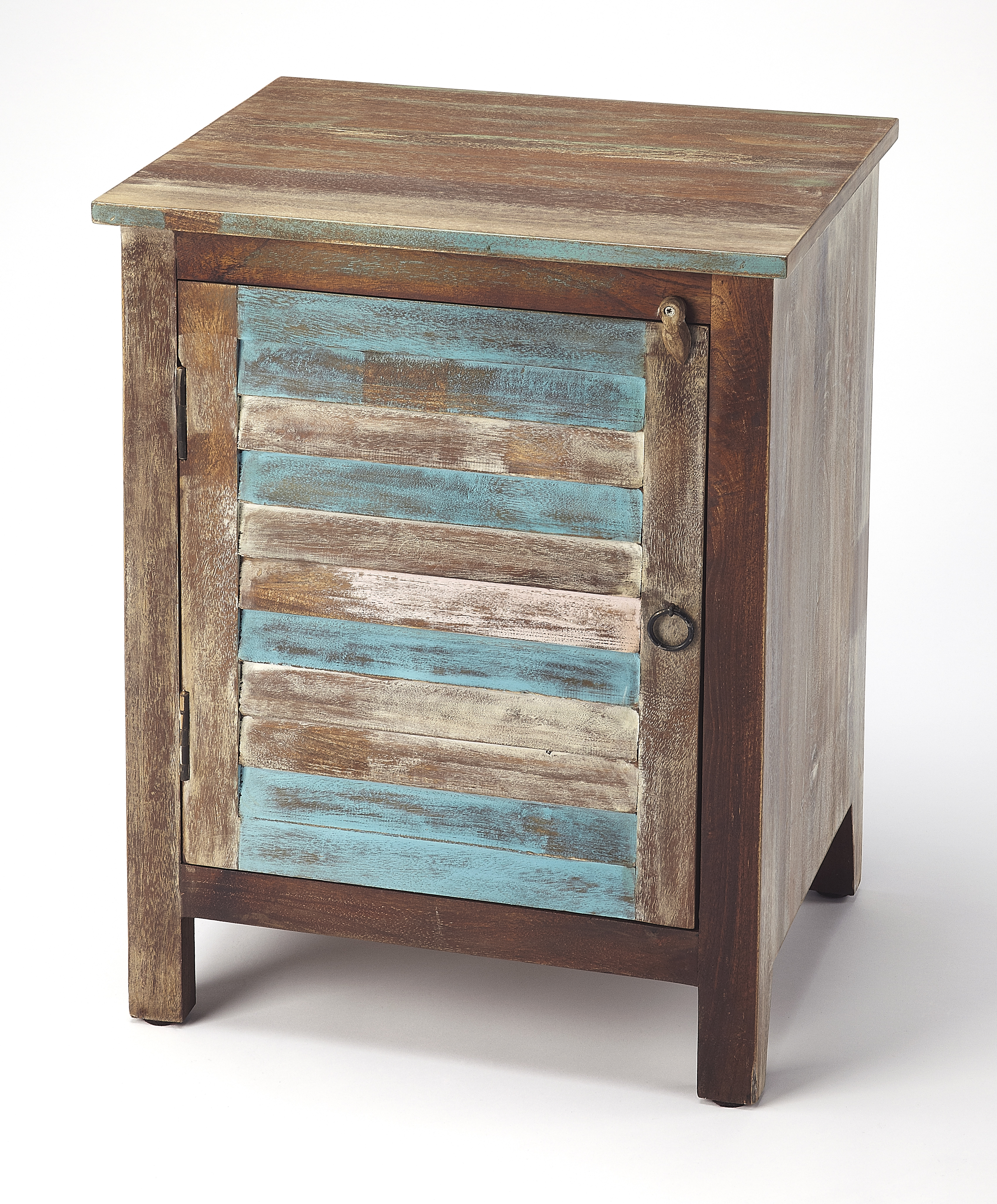 Butler Specialty Artifacts Rustic Shutter Painted Accent Cabinet