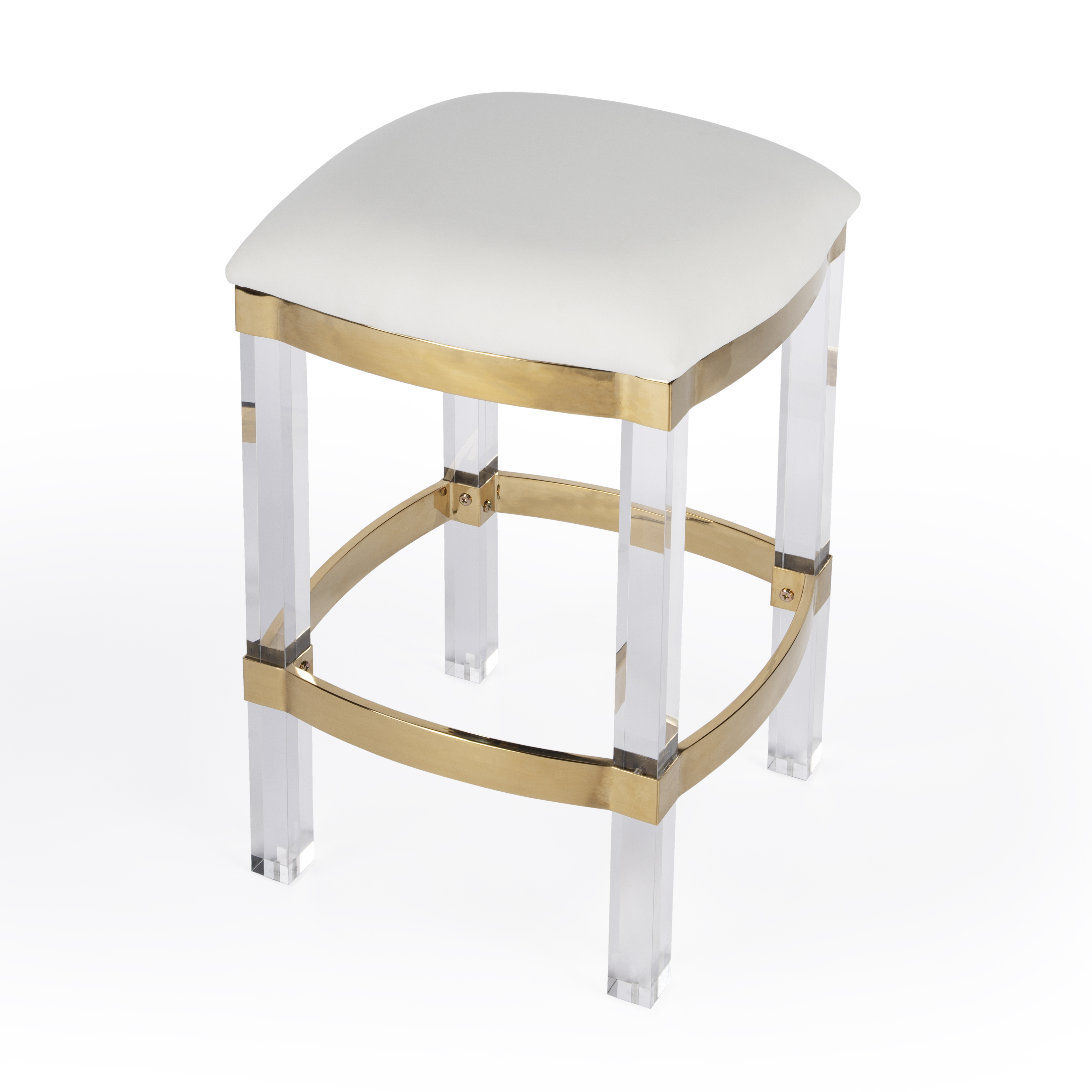 Butler Specialty Jordan White Acrylic And Polished Brass 24 Inch Counter He...