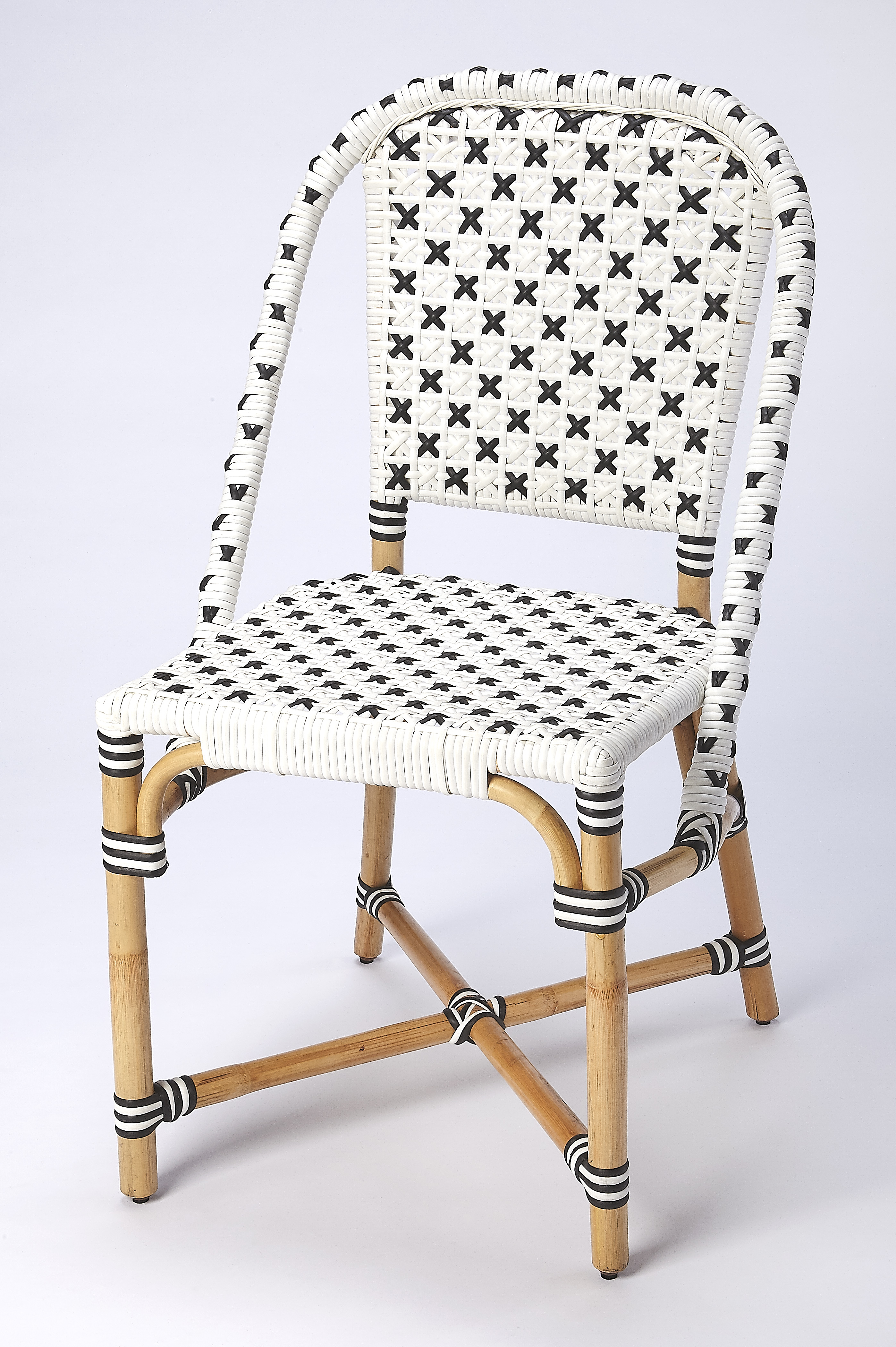 Butler Specialty Tenor White Black Rattan Side Chair