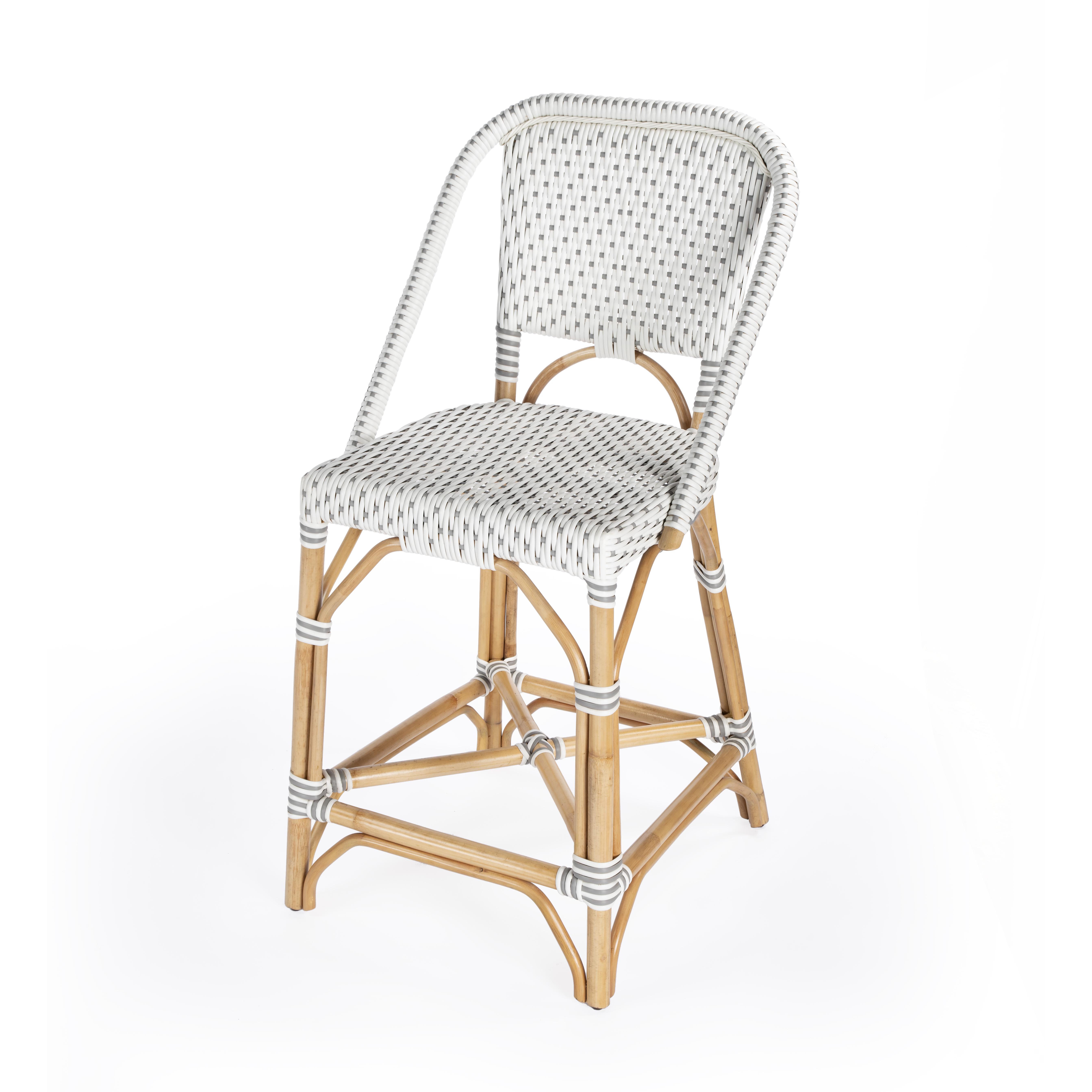 Butler Specialty Solstice White Grey Outdoor Counter Height Stool