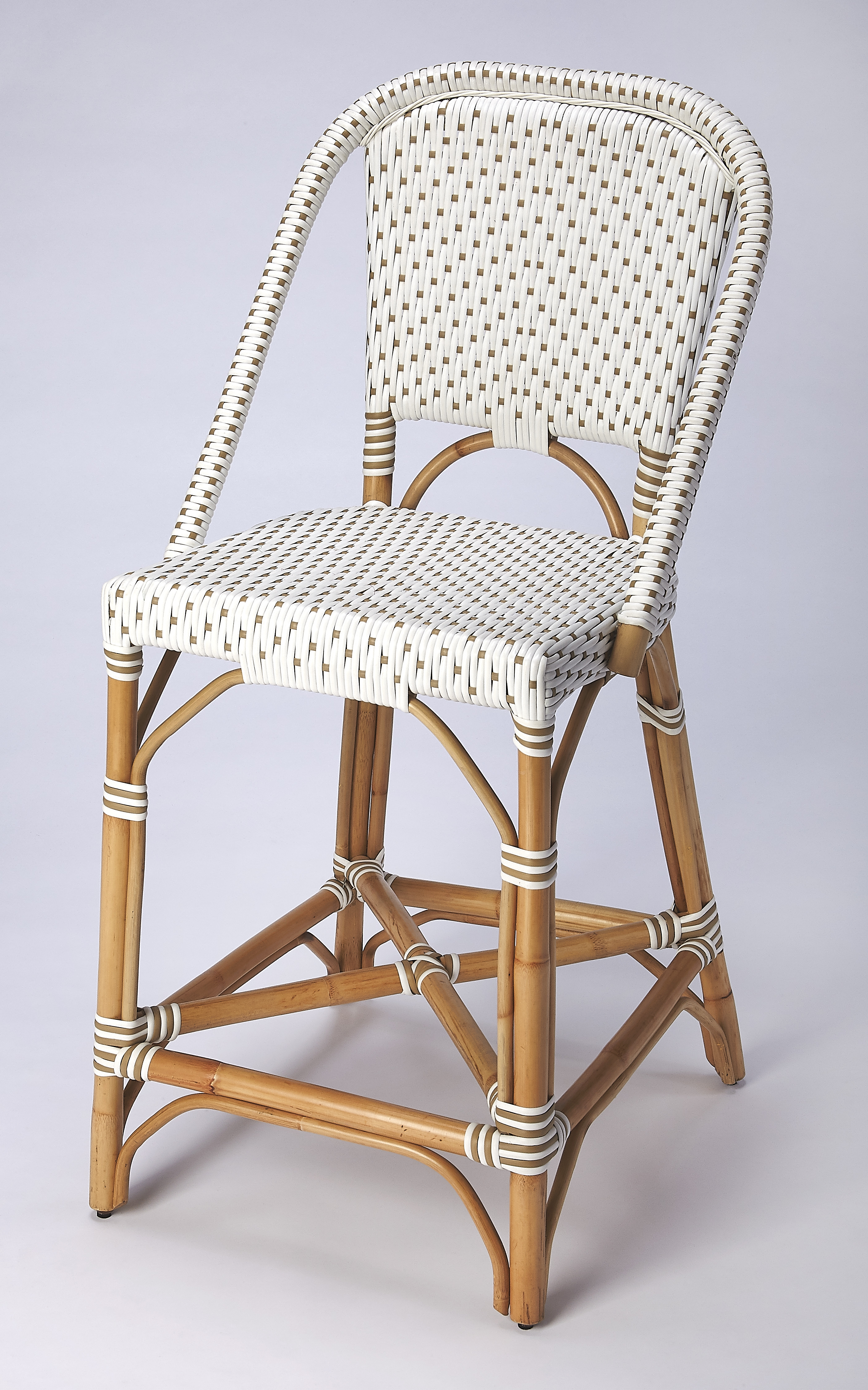 Butler Specialty Solstice White Tan Outdoor Counter Height Stool