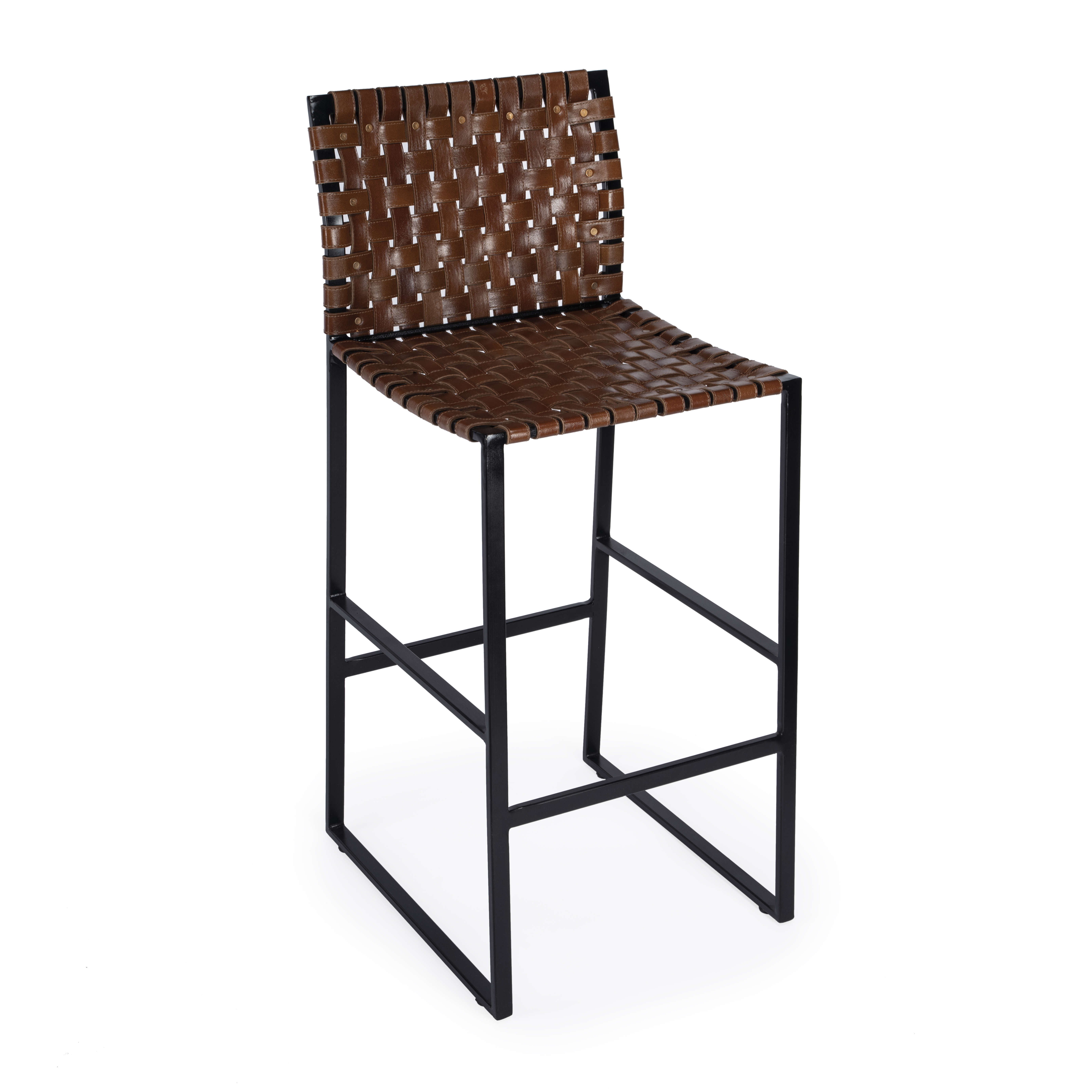 Butler Specialty Urban Medium Brown Woven Leather 30 Inch Bar Stool