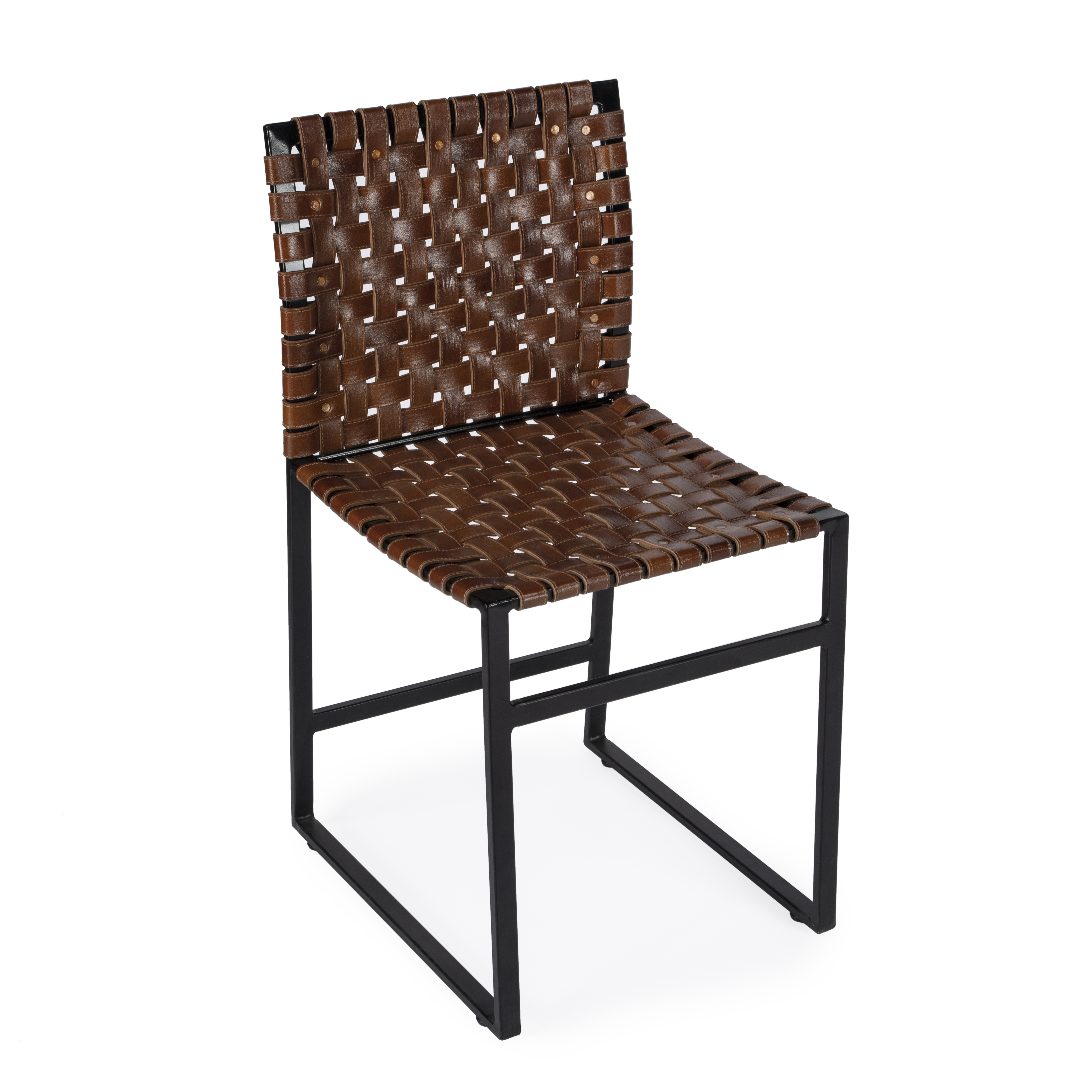 Butler Specialty Urban Medium Brown Woven Leather Side Chair