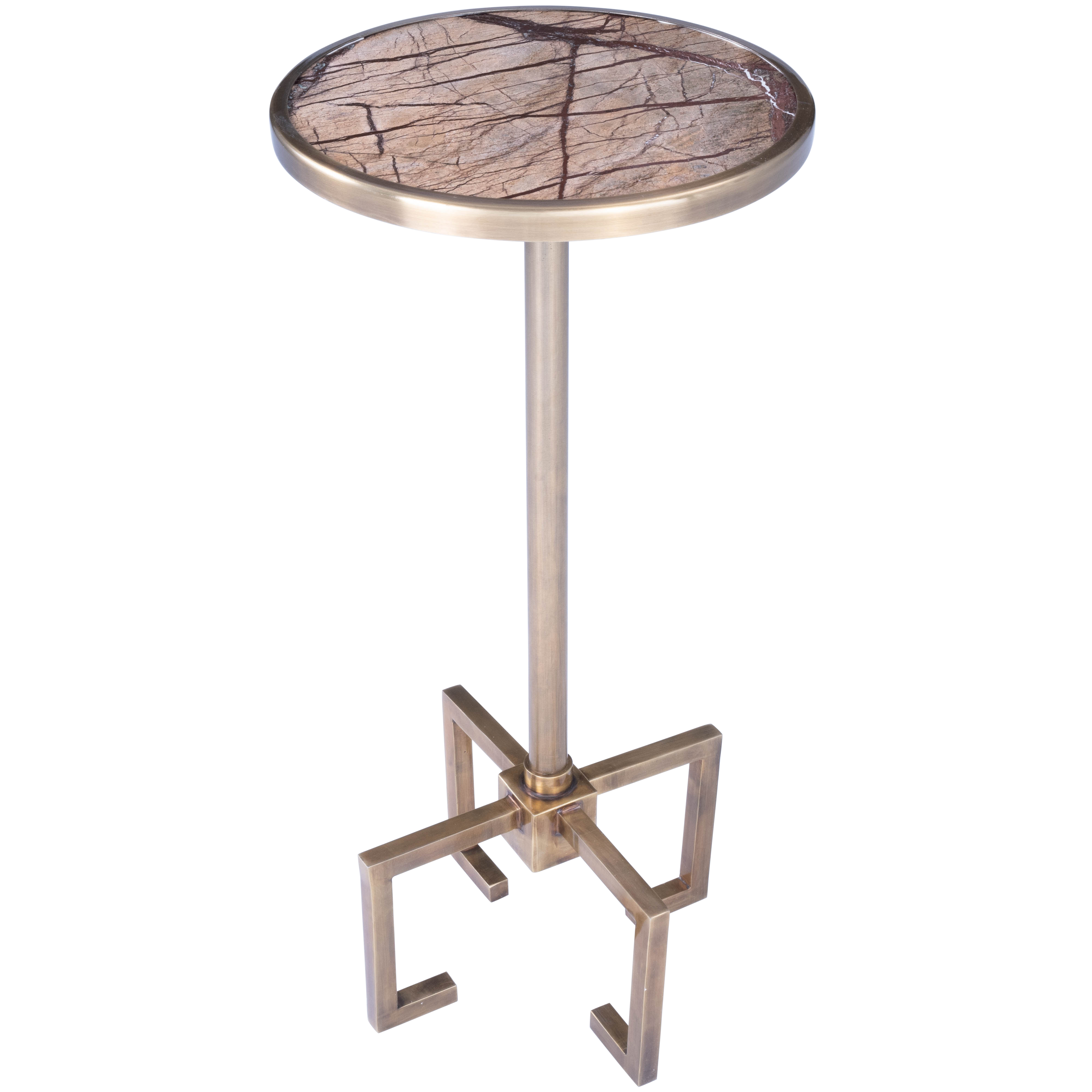 Butler Specialty Mash Gold Metal And Marble End Table