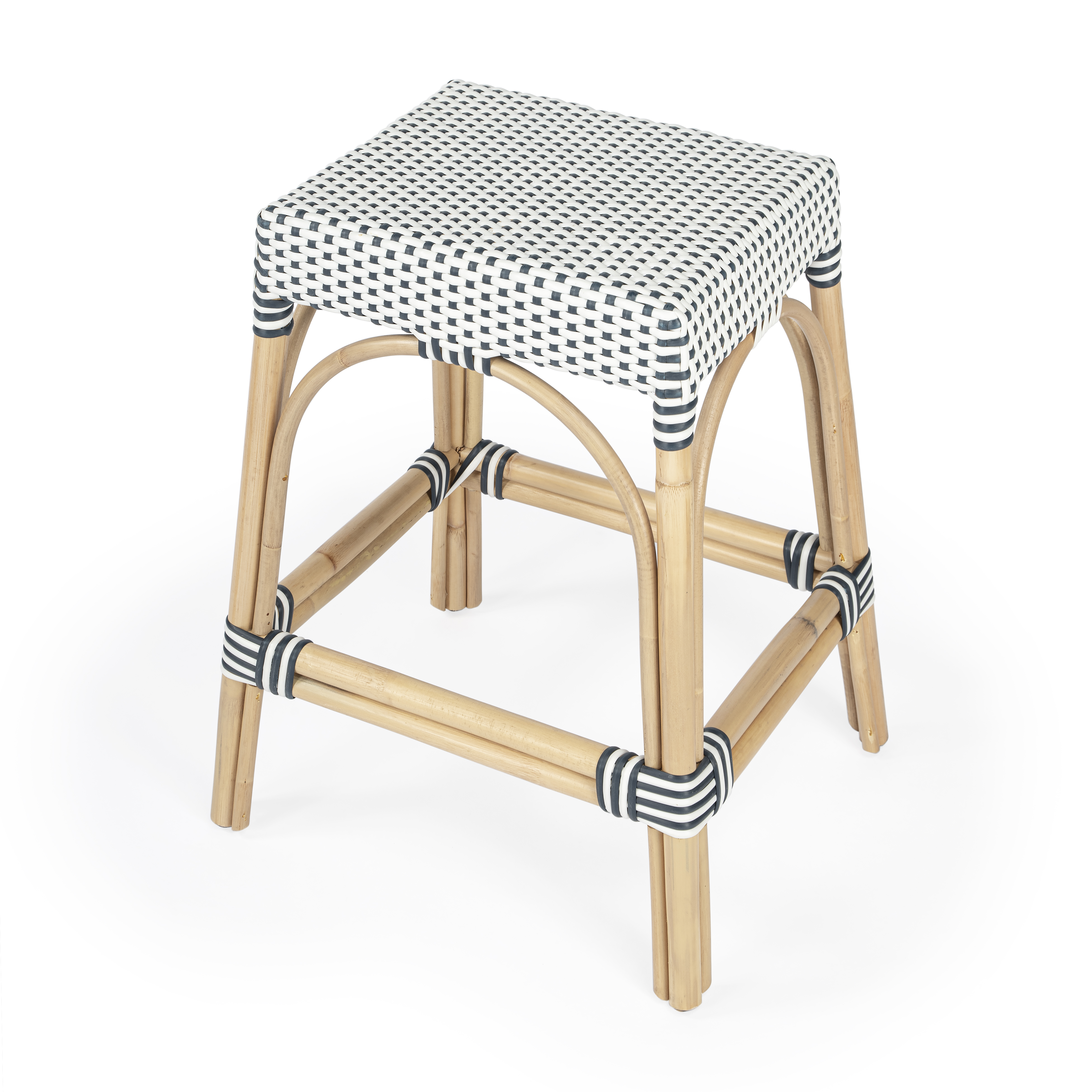 Butler Specialty Robias White Navy 24.5 Inch Counter Height Stool