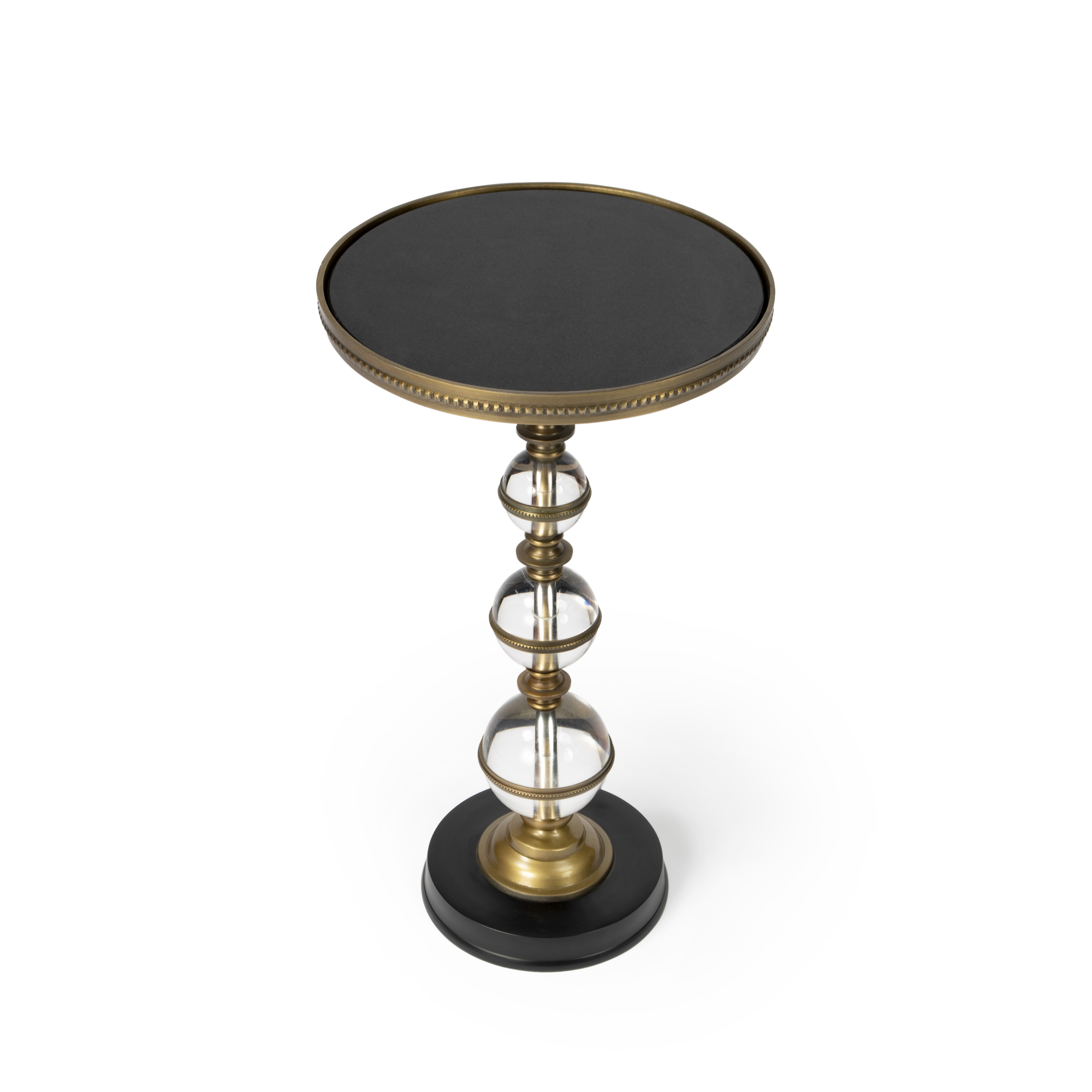 Butler Specialty Forella Black Bronze Clear Pedestal End Table