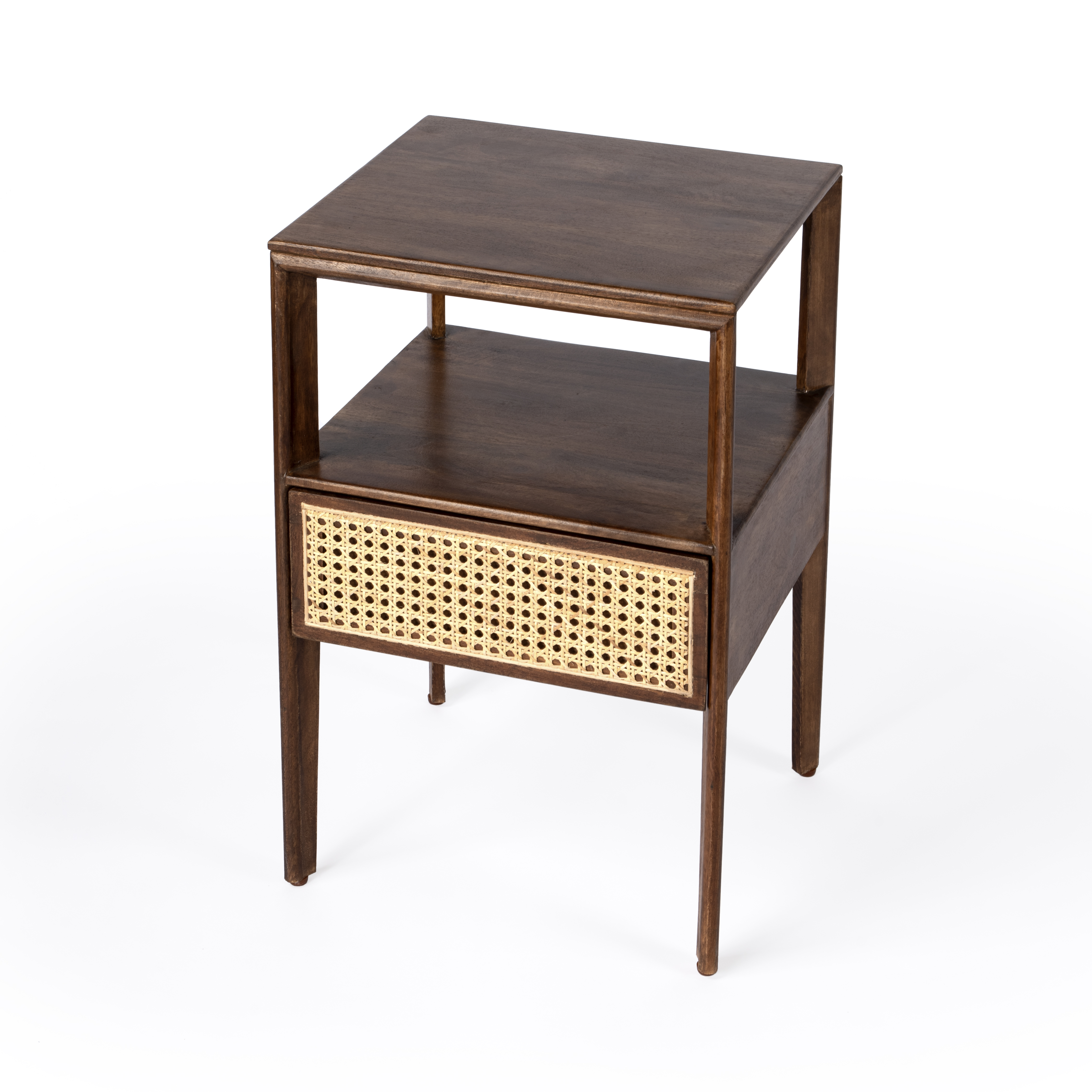 Butler Specialty Vardo Rich Brown 1 Drawer Cane Nightstand