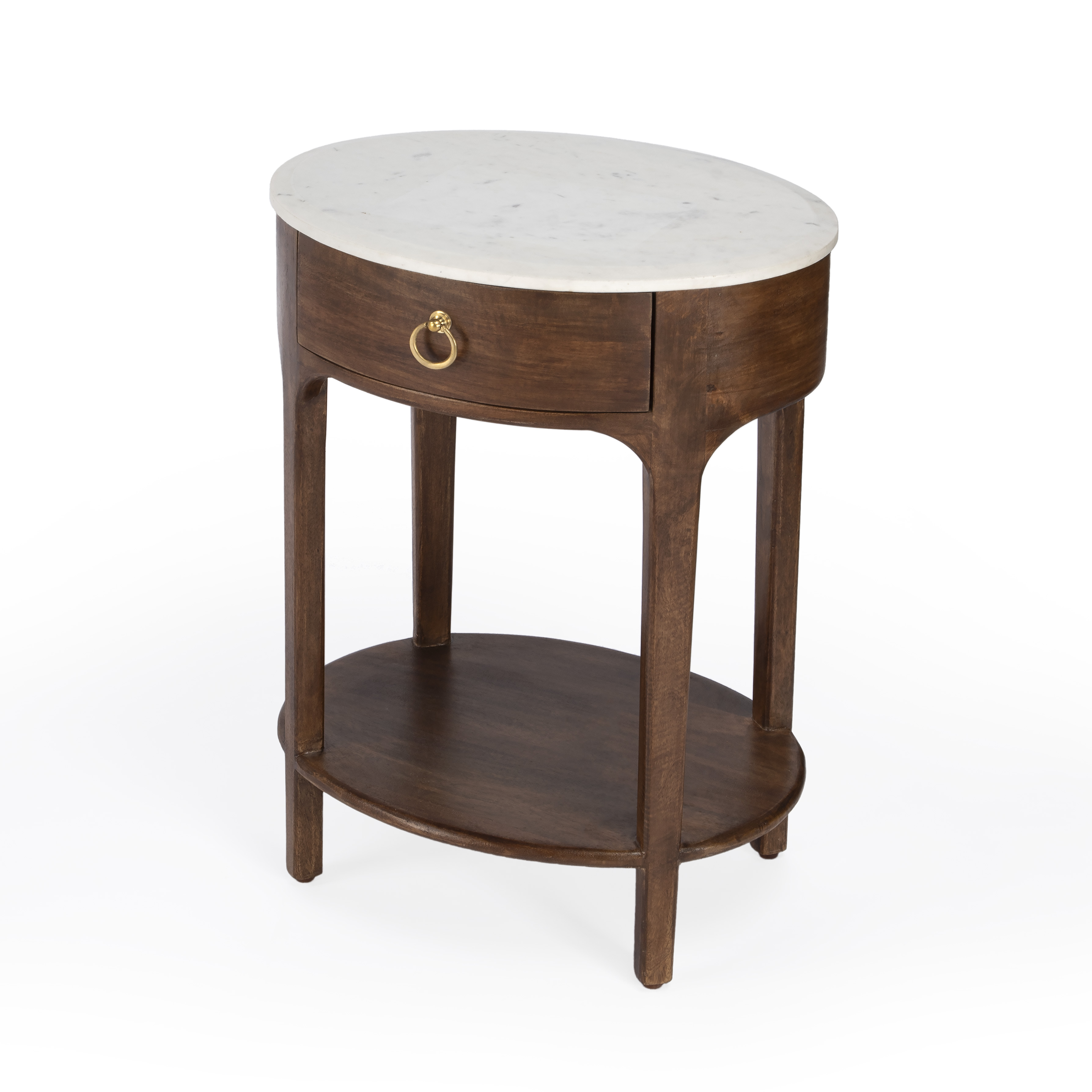 Butler Specialty Ellen Medium Brown White Marble Nightstand