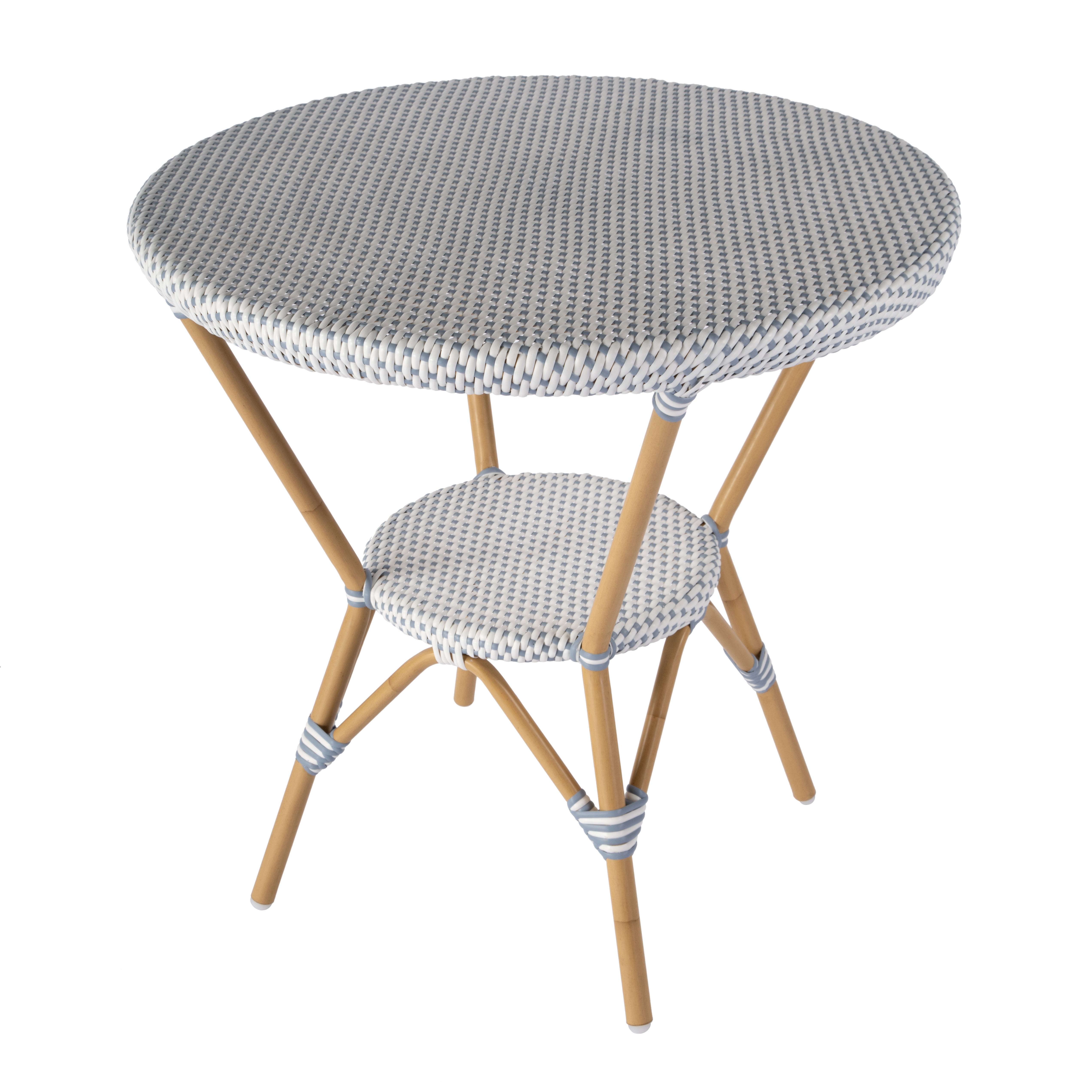 Butler Specialty Tobias Blue White Outdoor Round Bistro Dining Table