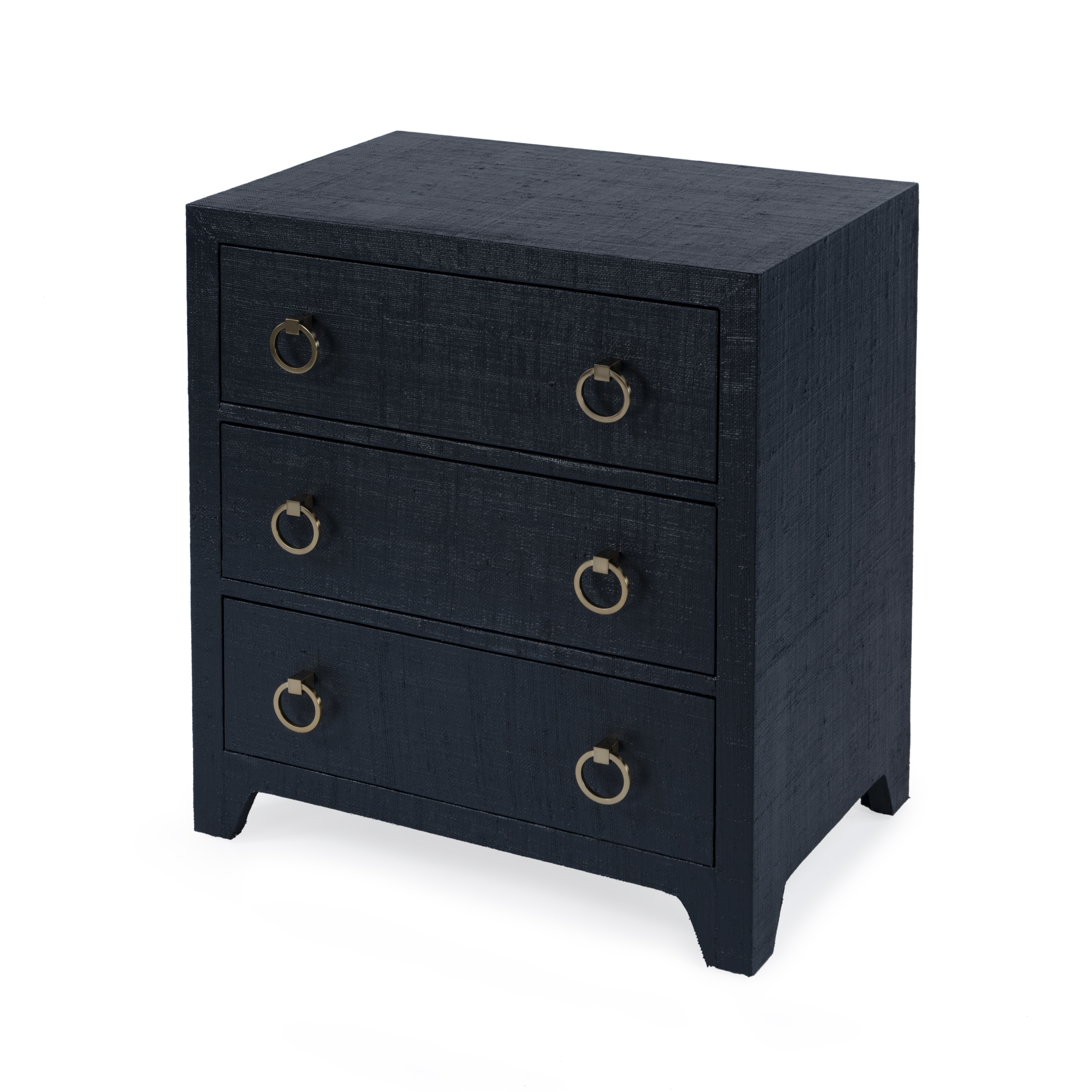 Butler Specialty Bar Harbor Raffia Navy Blue 3 Drawer Chest