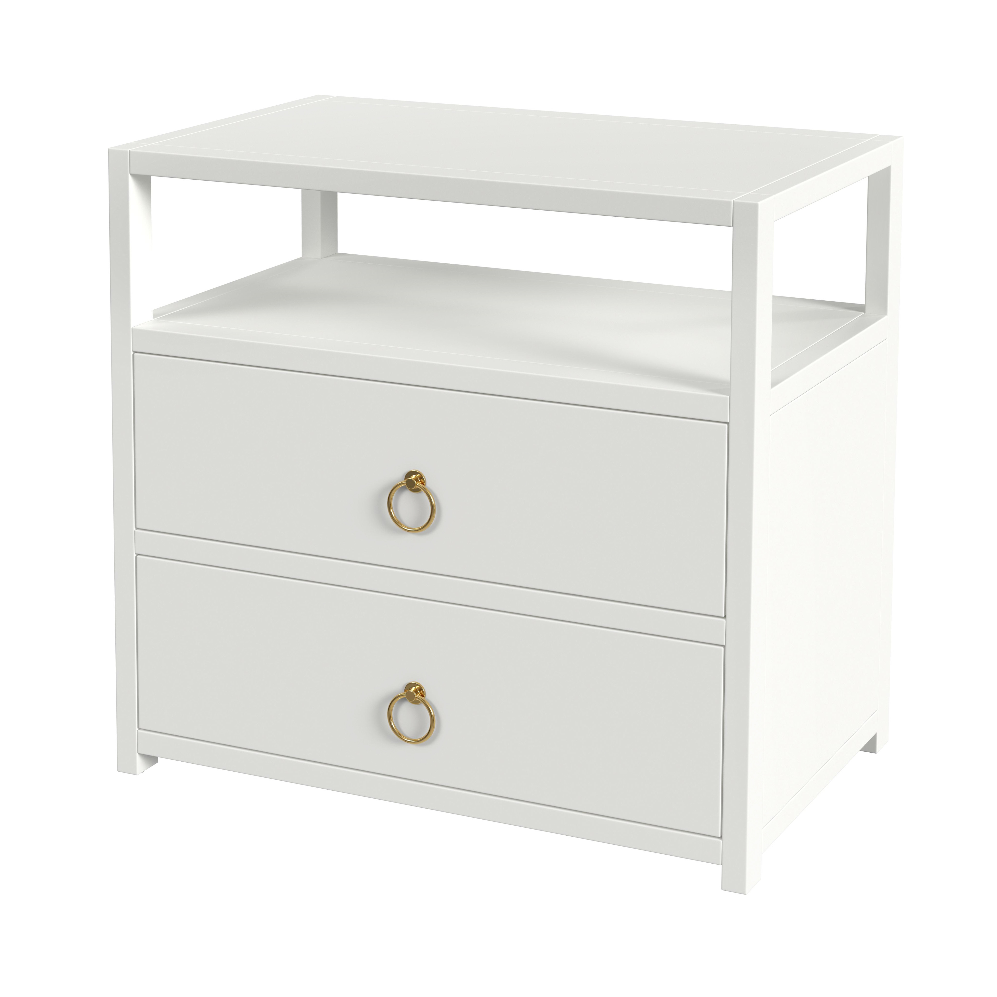 Butler Specialty Lark White 2 Drawer Wide Nightstand